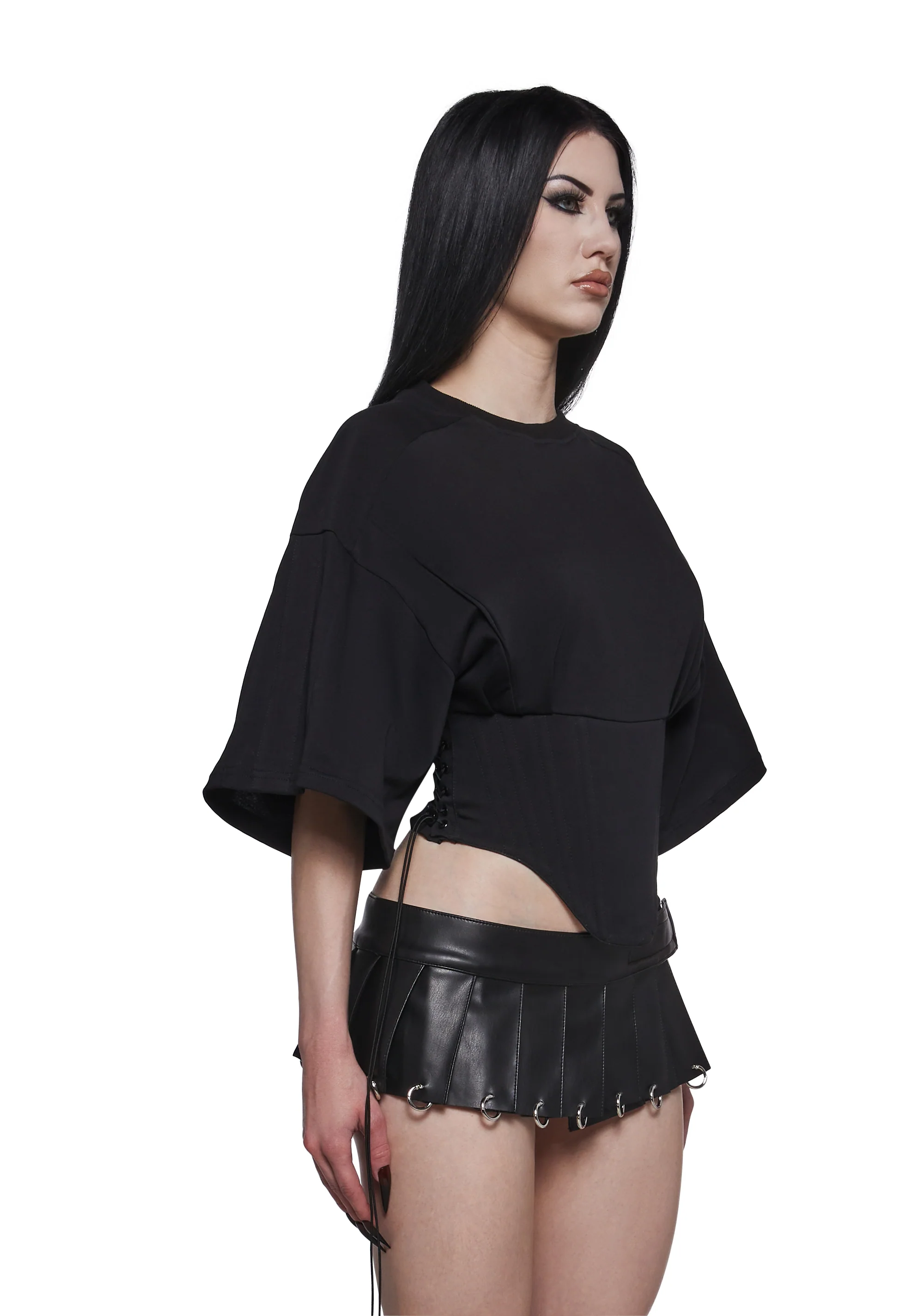 Team Player Corset T-Shirt - Black - Image 3