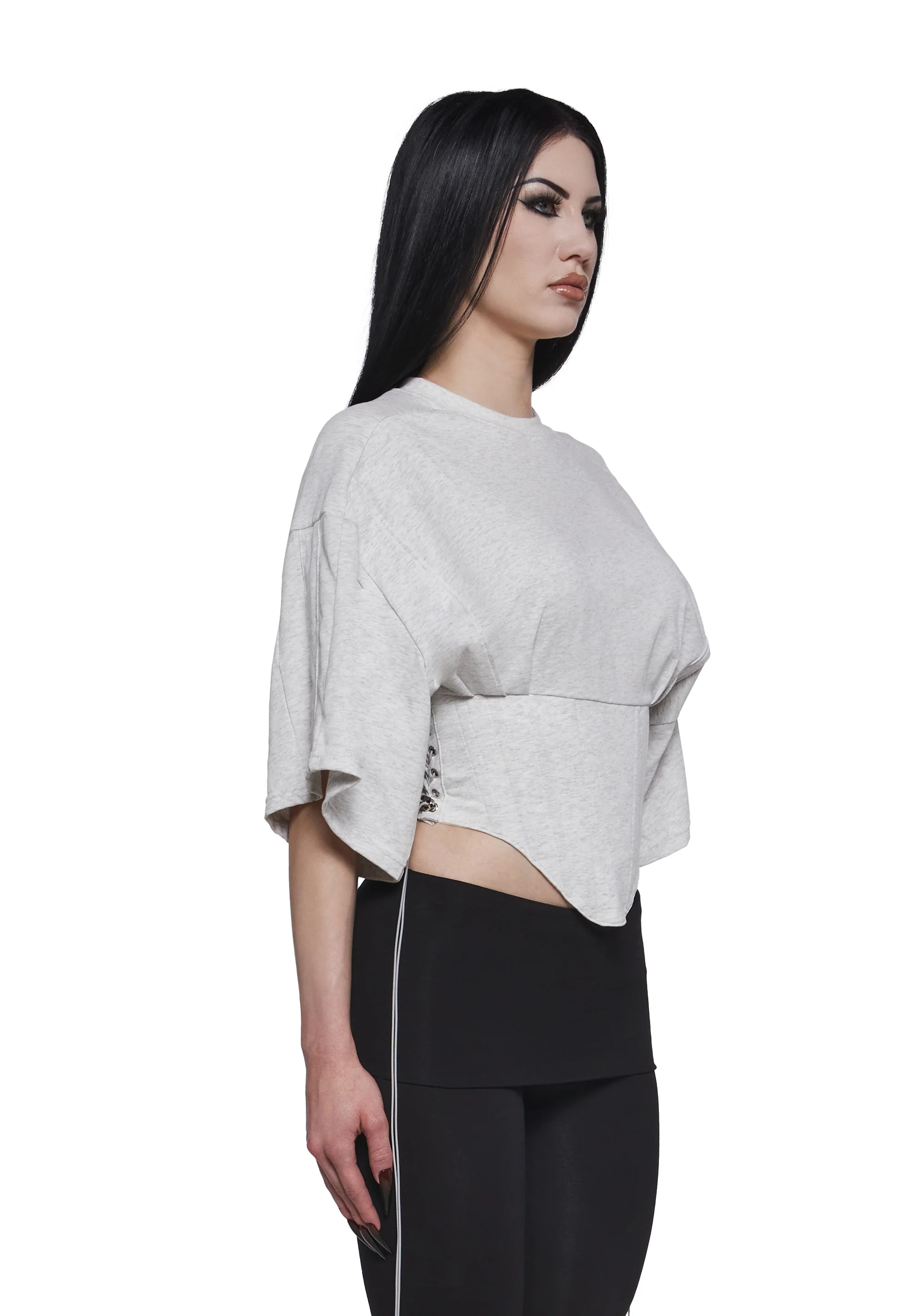 Team Player Corset T-Shirt - Gray - Image 3