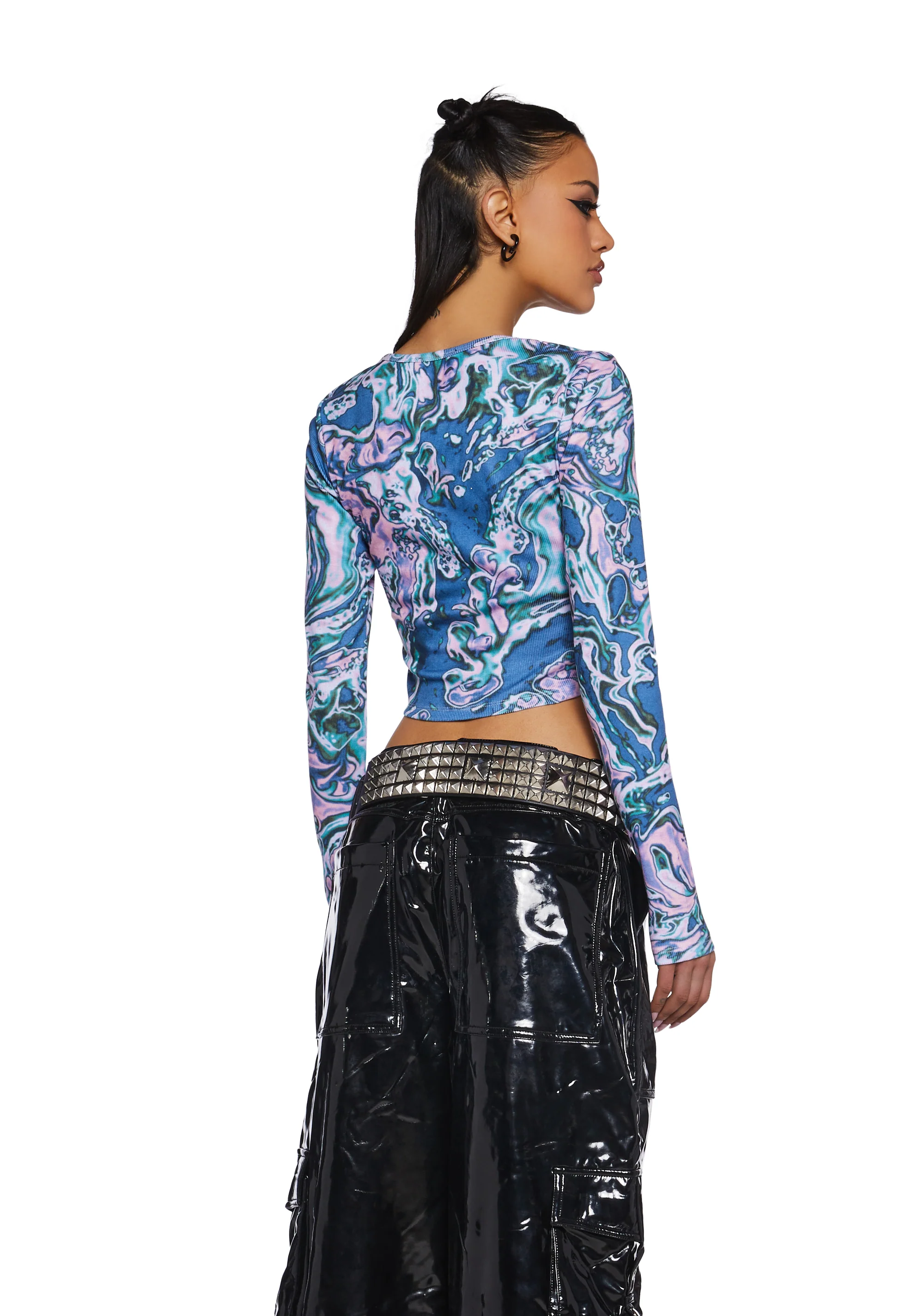 Techno Angel Long Sleeve Crop Top - Image 4