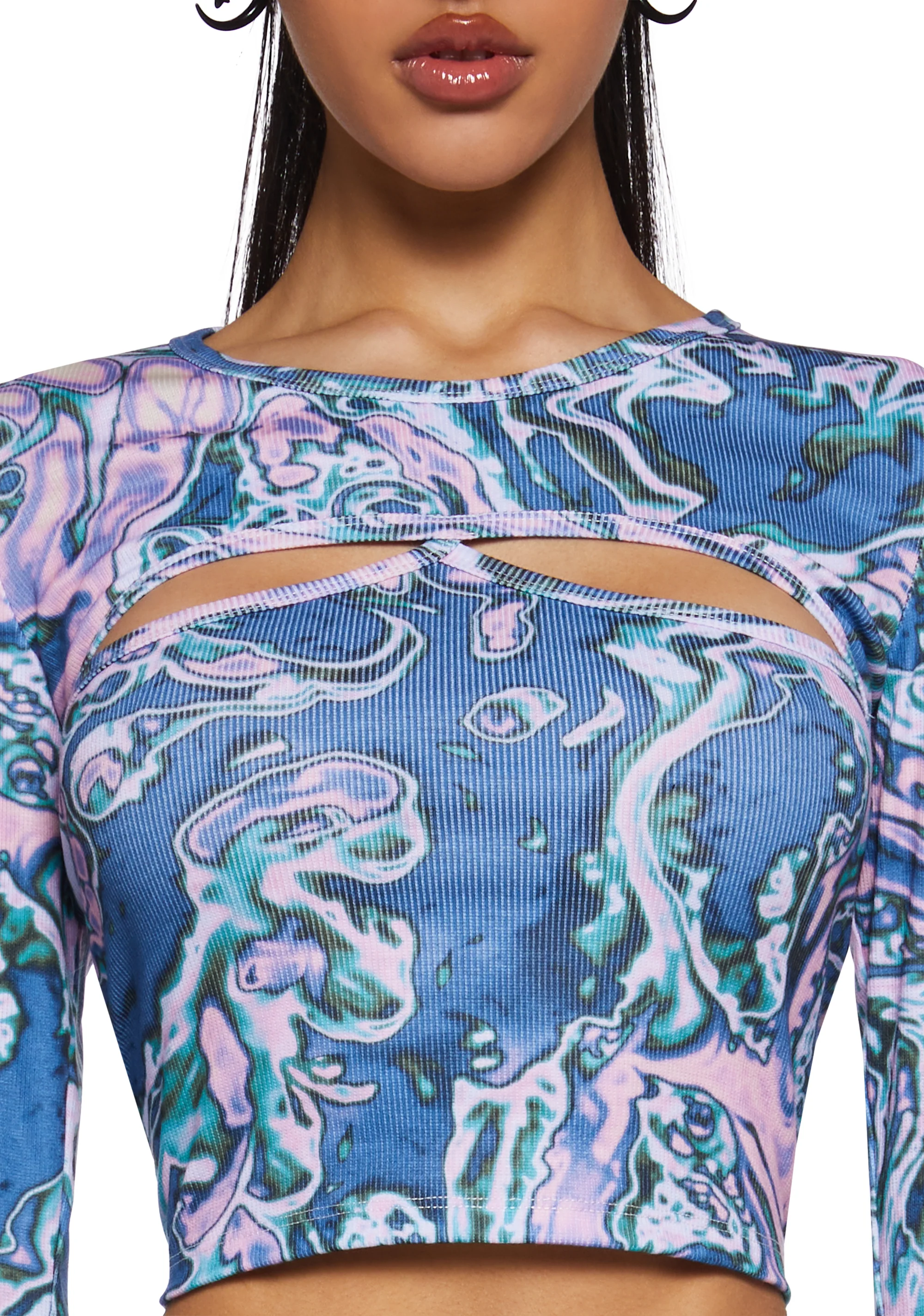 Techno Angel Long Sleeve Crop Top - Image 5