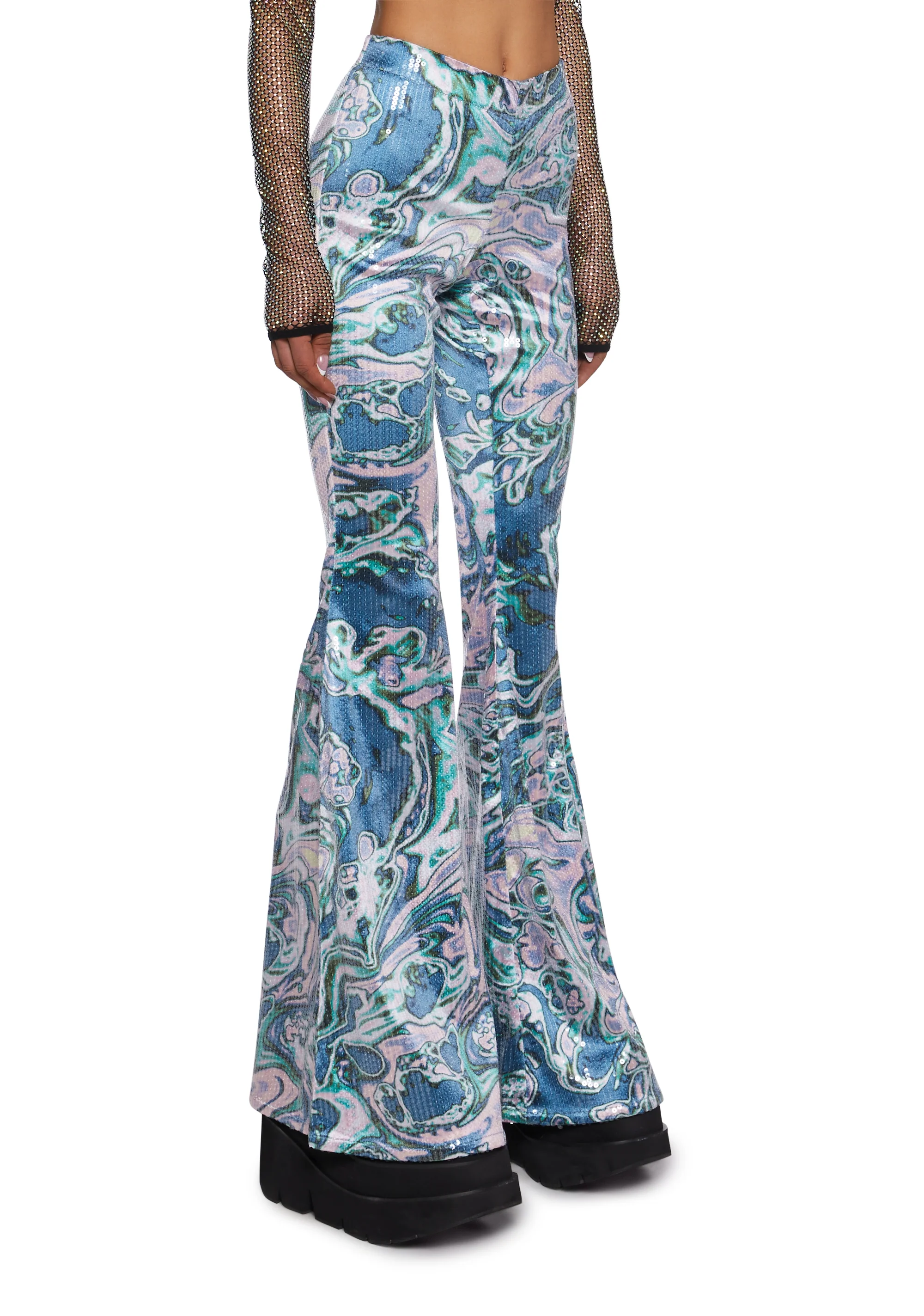 Techno Angel Sequin Flare Pants - Image 3