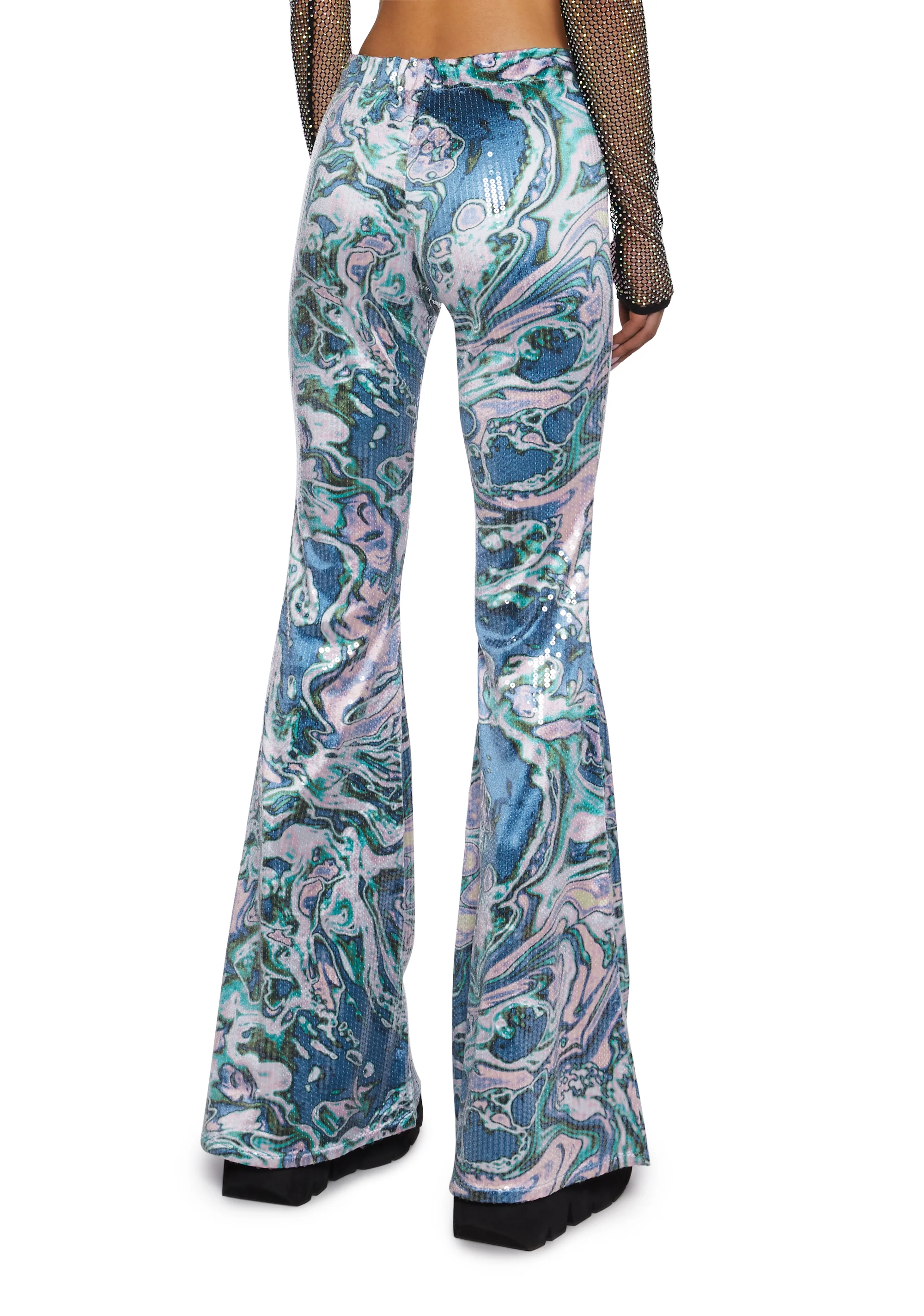 Techno Angel Sequin Flare Pants - Image 4
