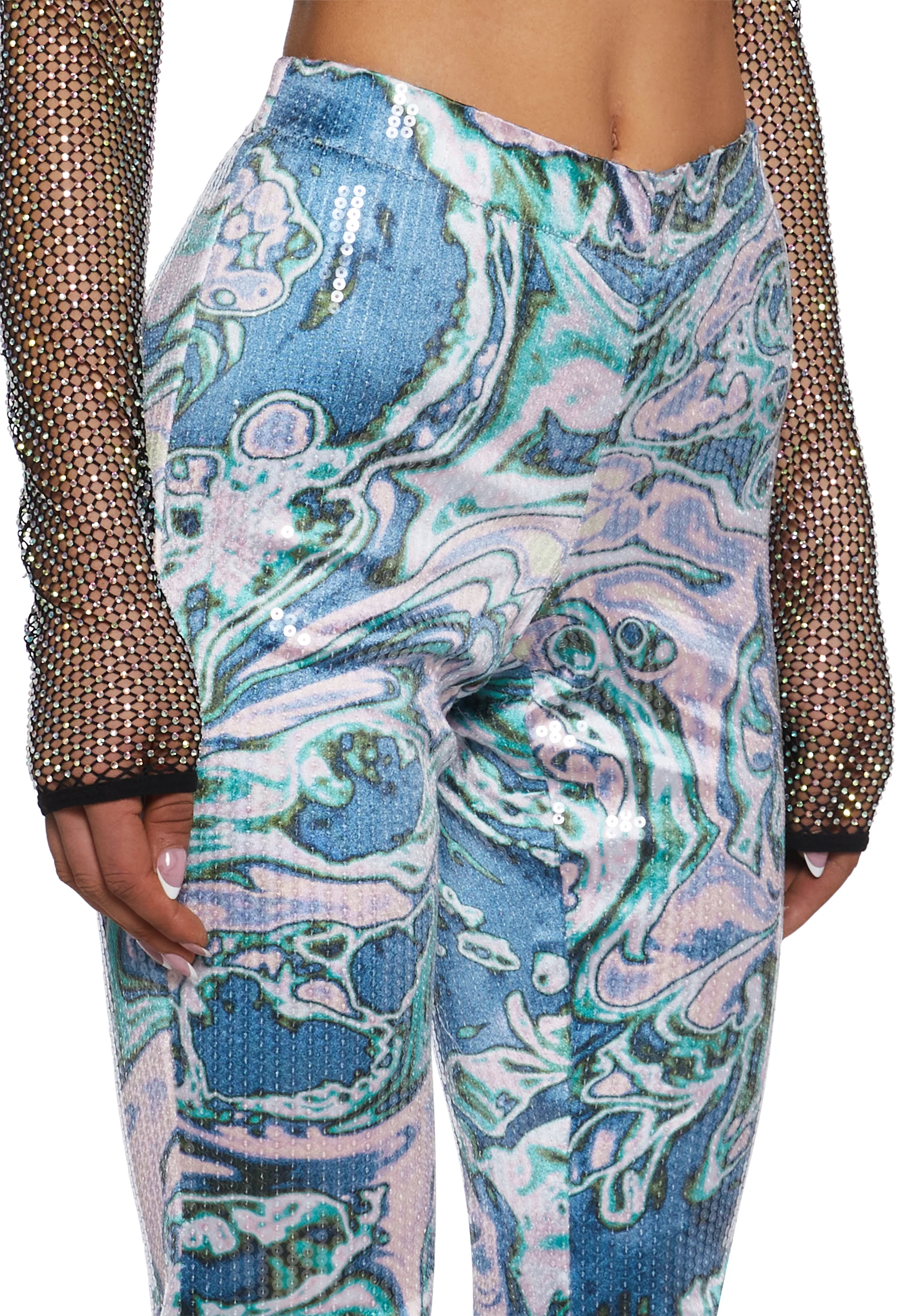 Techno Angel Sequin Flare Pants - Image 5