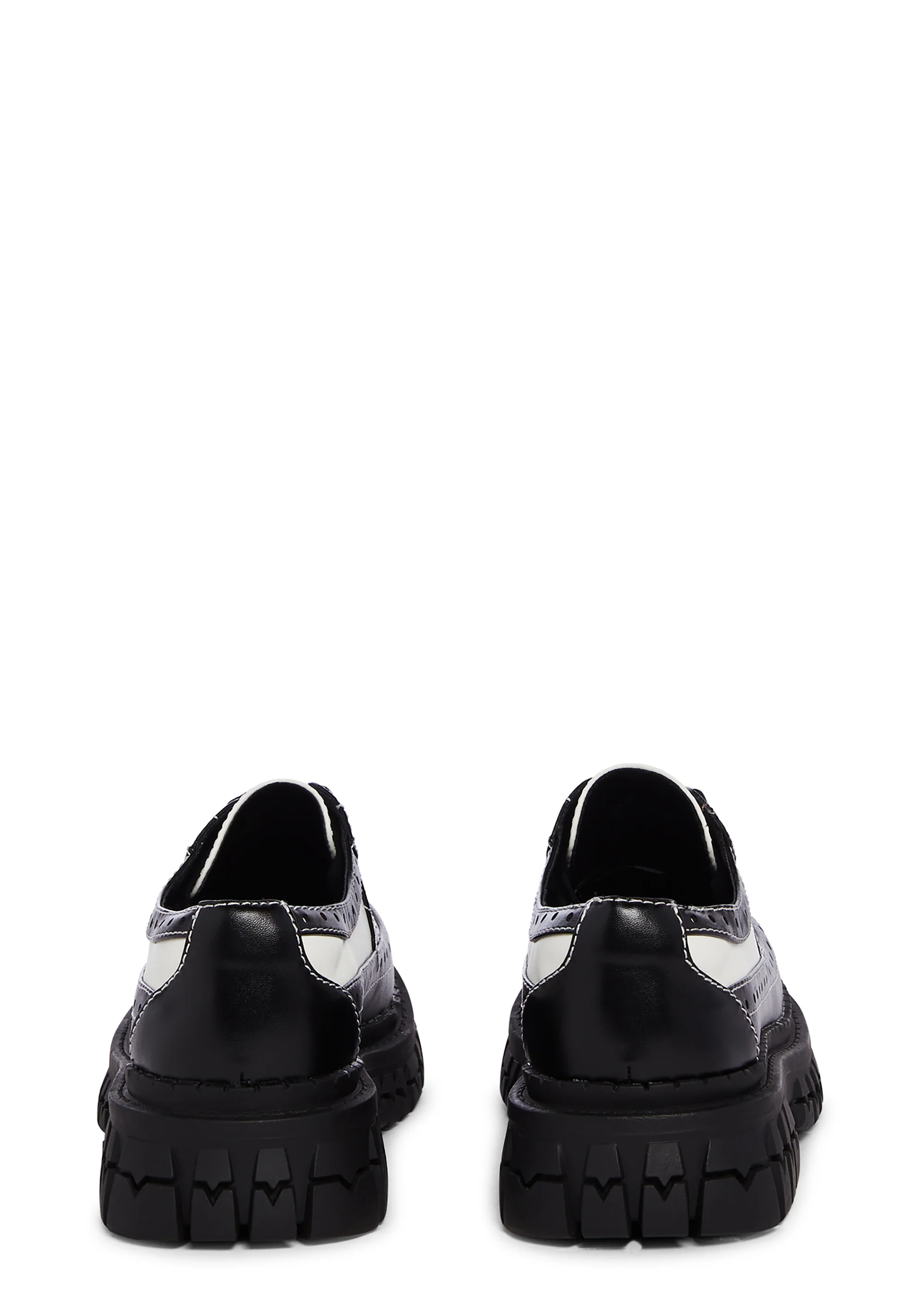 Teen Craft Color Block Oxford Platform Shoes - Black/White - Image 4