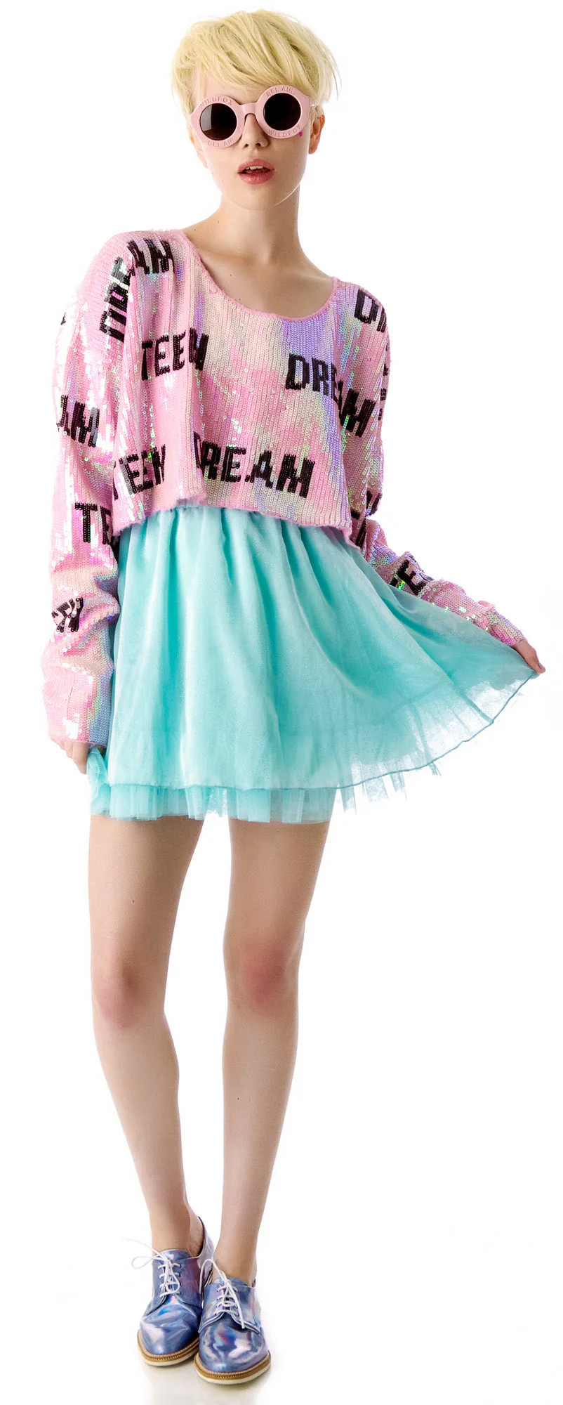 Teen Dream Billy Crop Sweater - Pink - Image 5