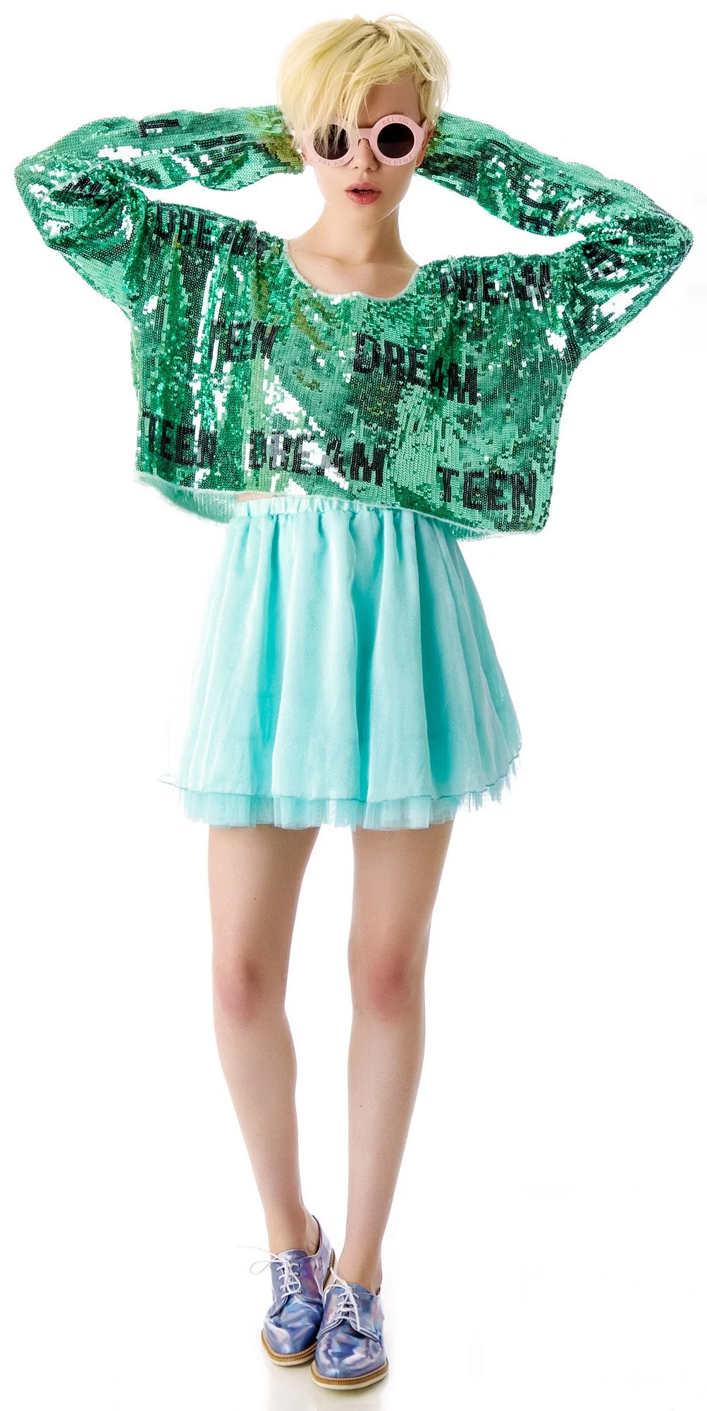 Teen Dream Billy Crop Sweater - Pink - Image 9