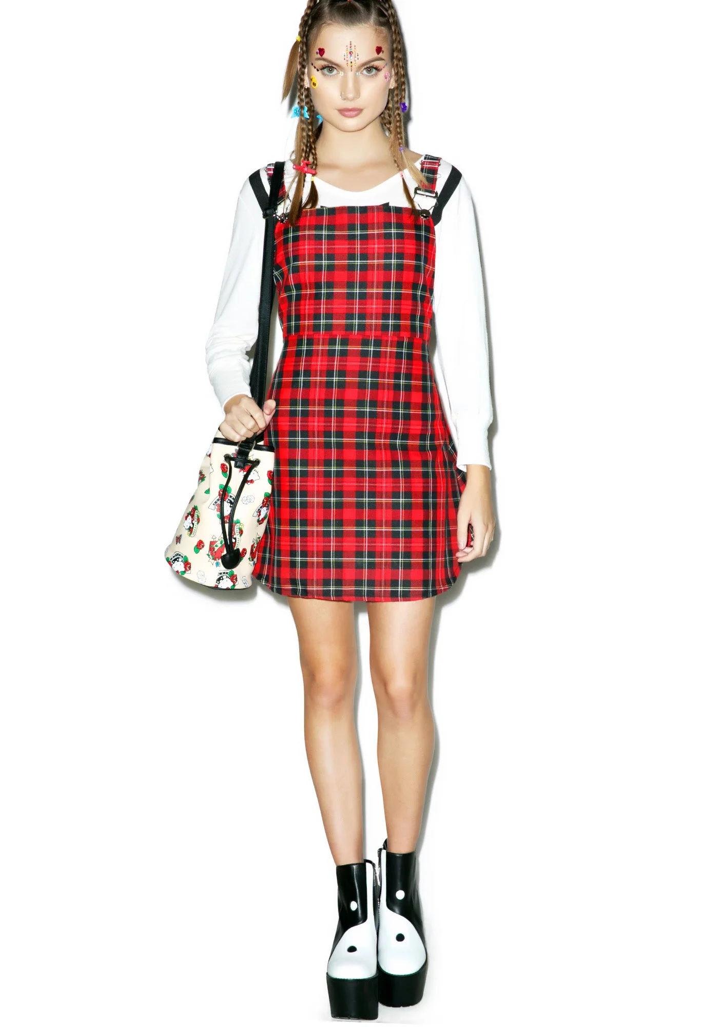 Teen Spirit Plaid Dress - Red - Image 5