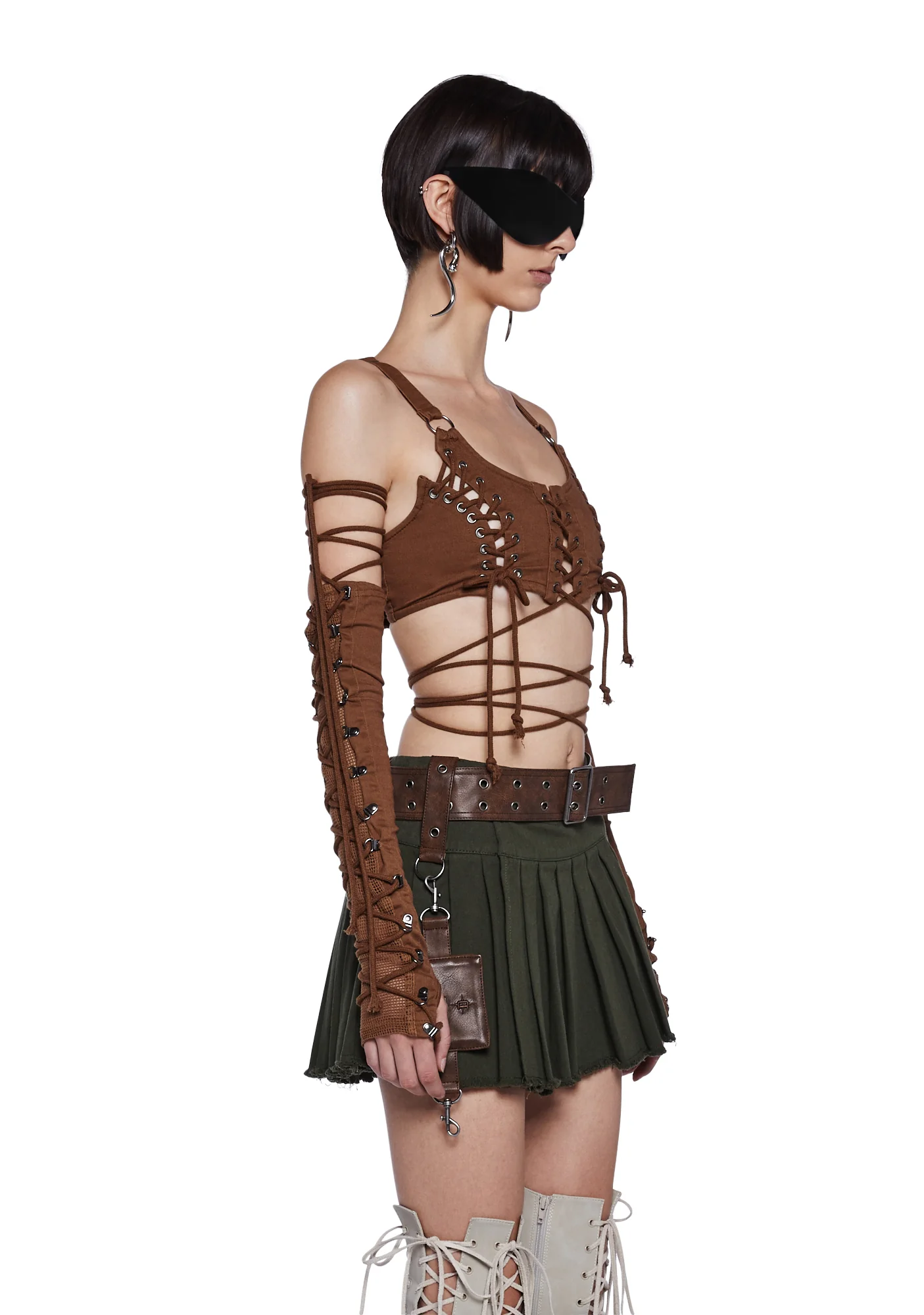 Tempo Lace-Up Bustier And Gloves Set - Image 3