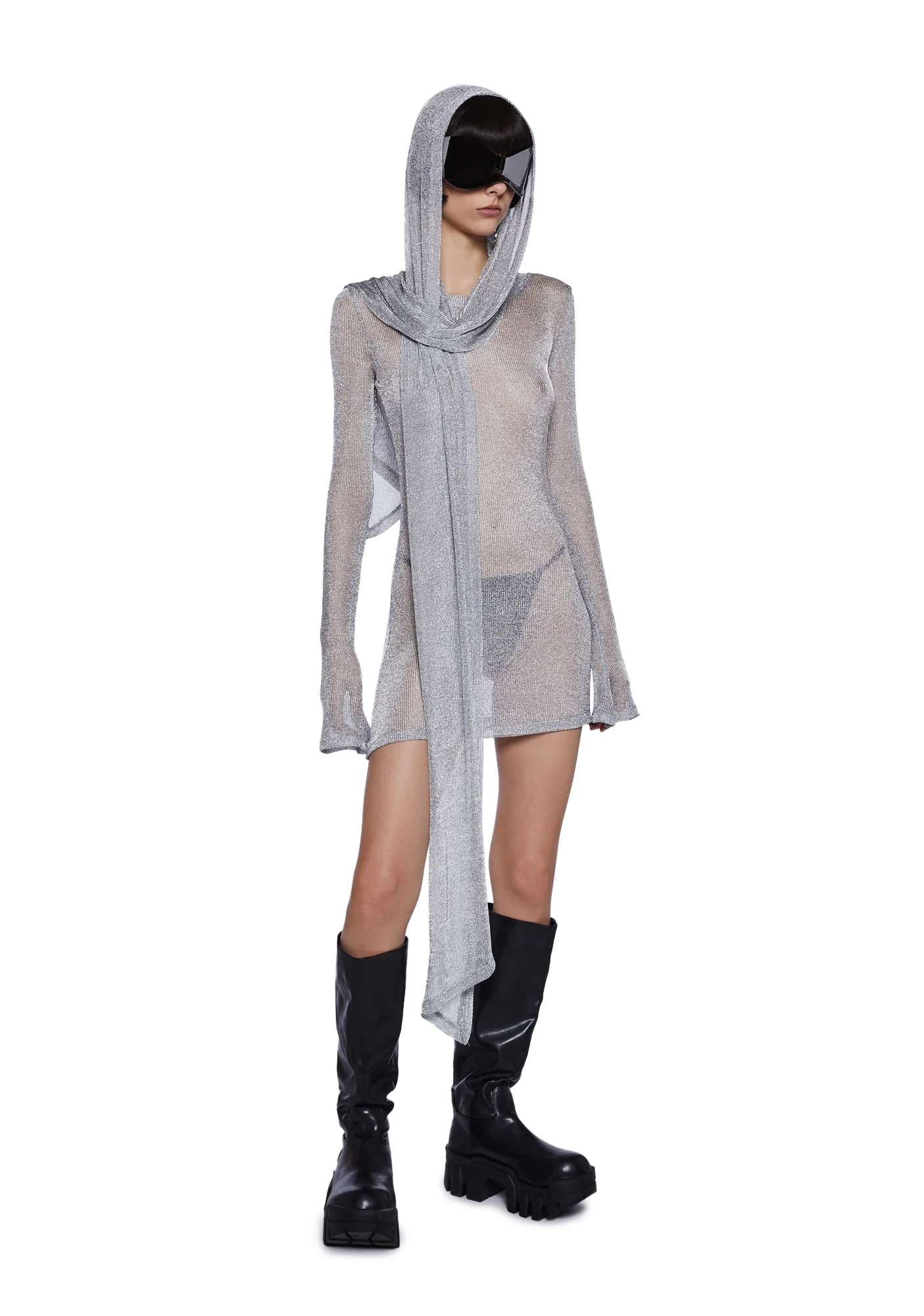 Tempo Metallic Knit Mini Dress - Image 2
