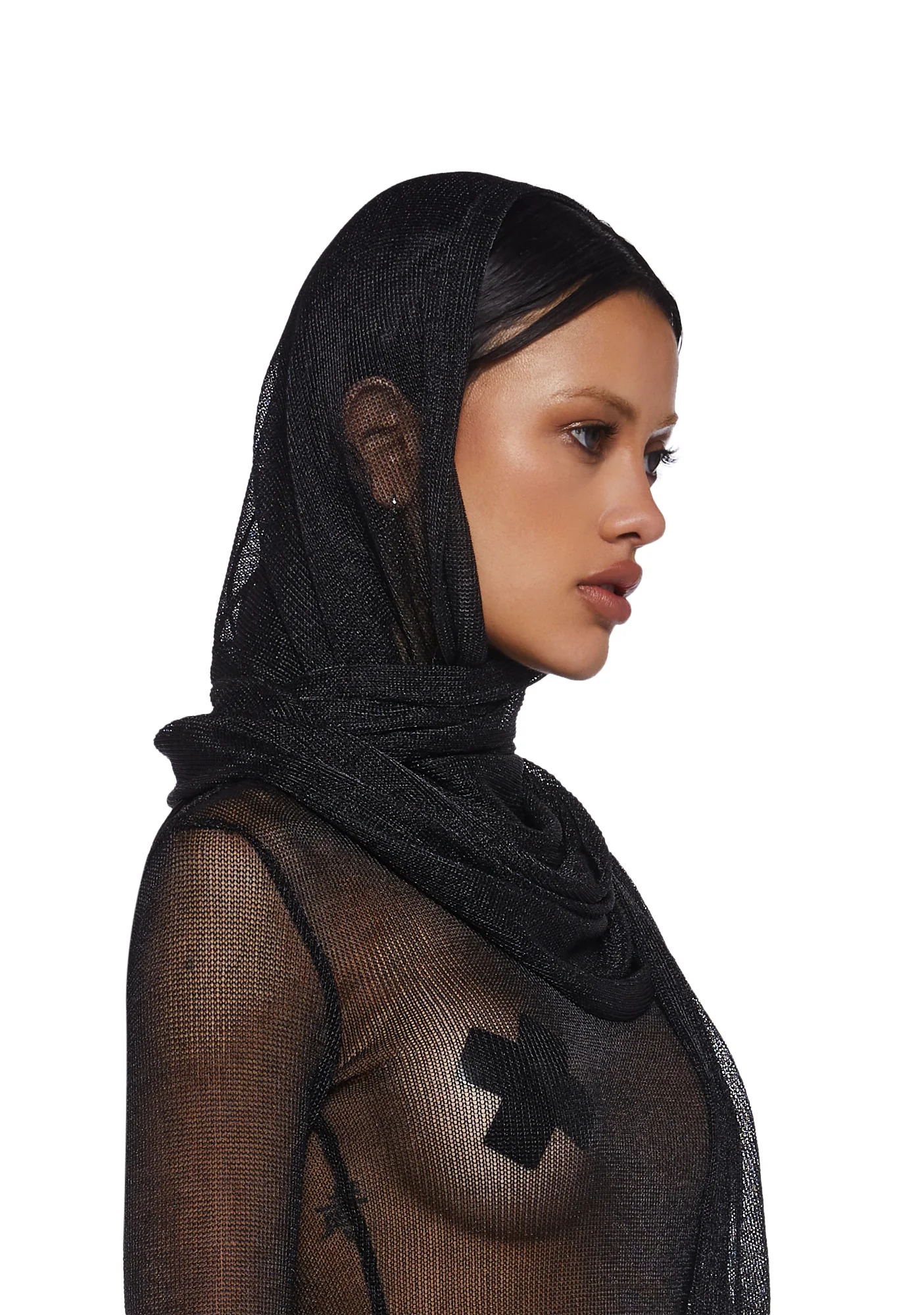 Tempo Metallic Wrap Scarf - Black - Image 3
