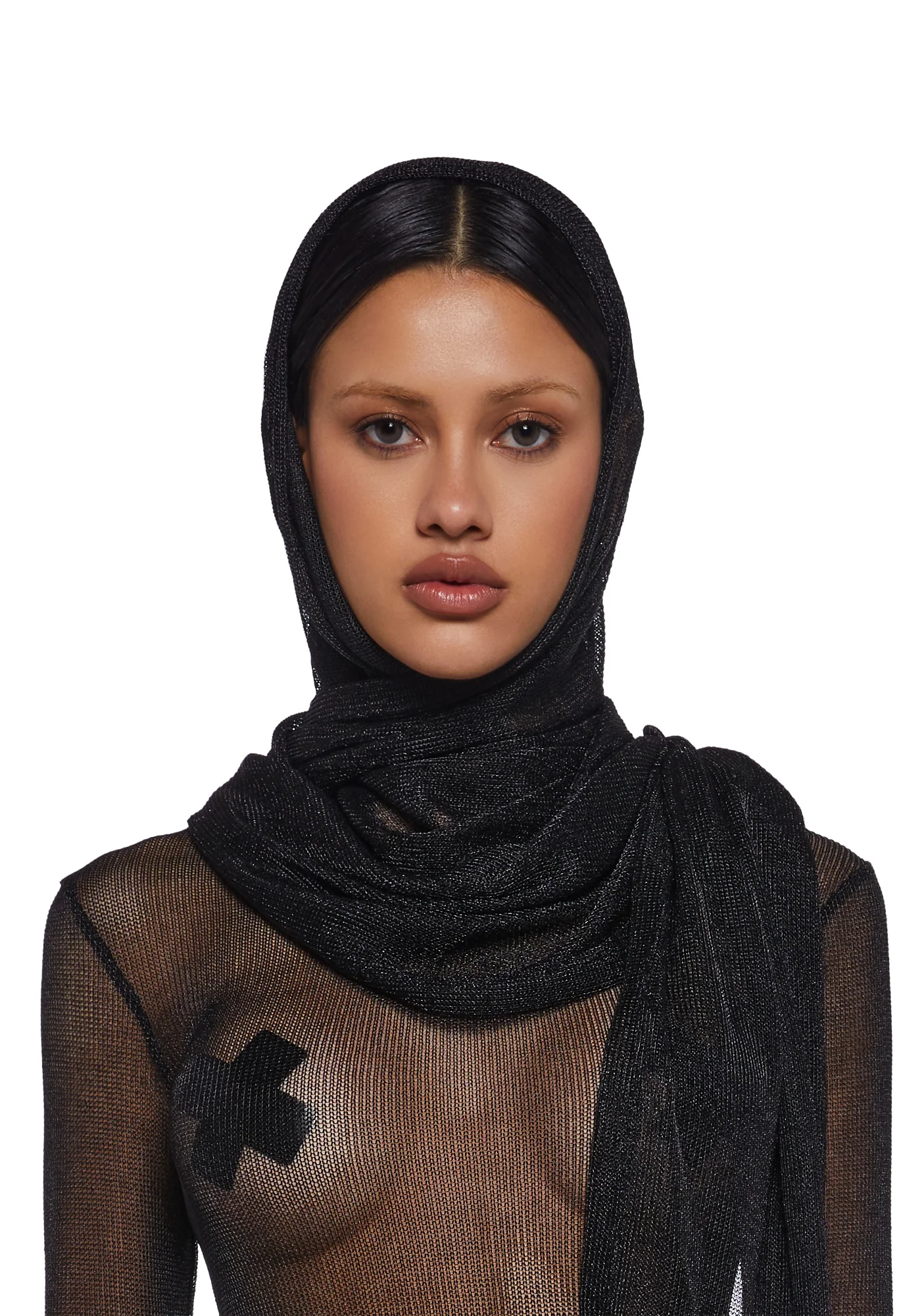 Tempo Metallic Wrap Scarf - Black - Image 4