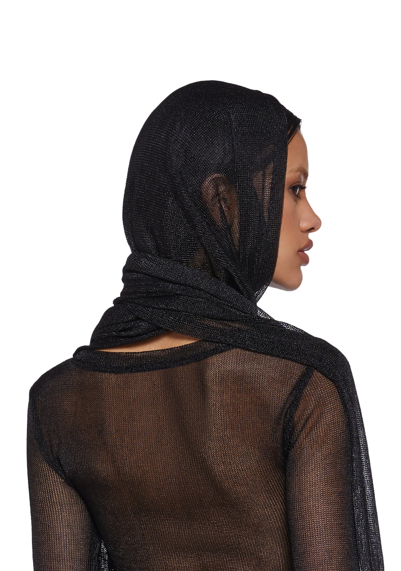 Tempo Metallic Wrap Scarf - Black - Image 6
