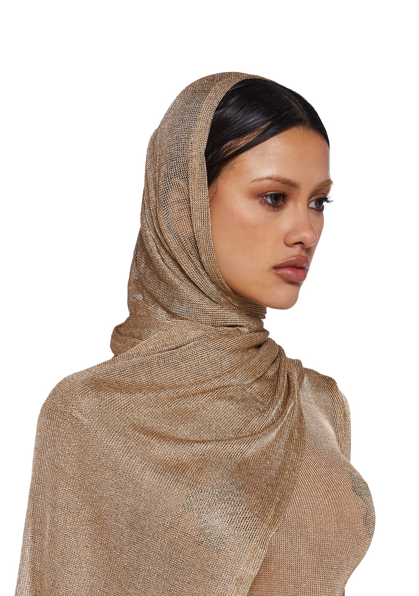 Tempo Metallic Wrap Scarf - Gold - Image 3