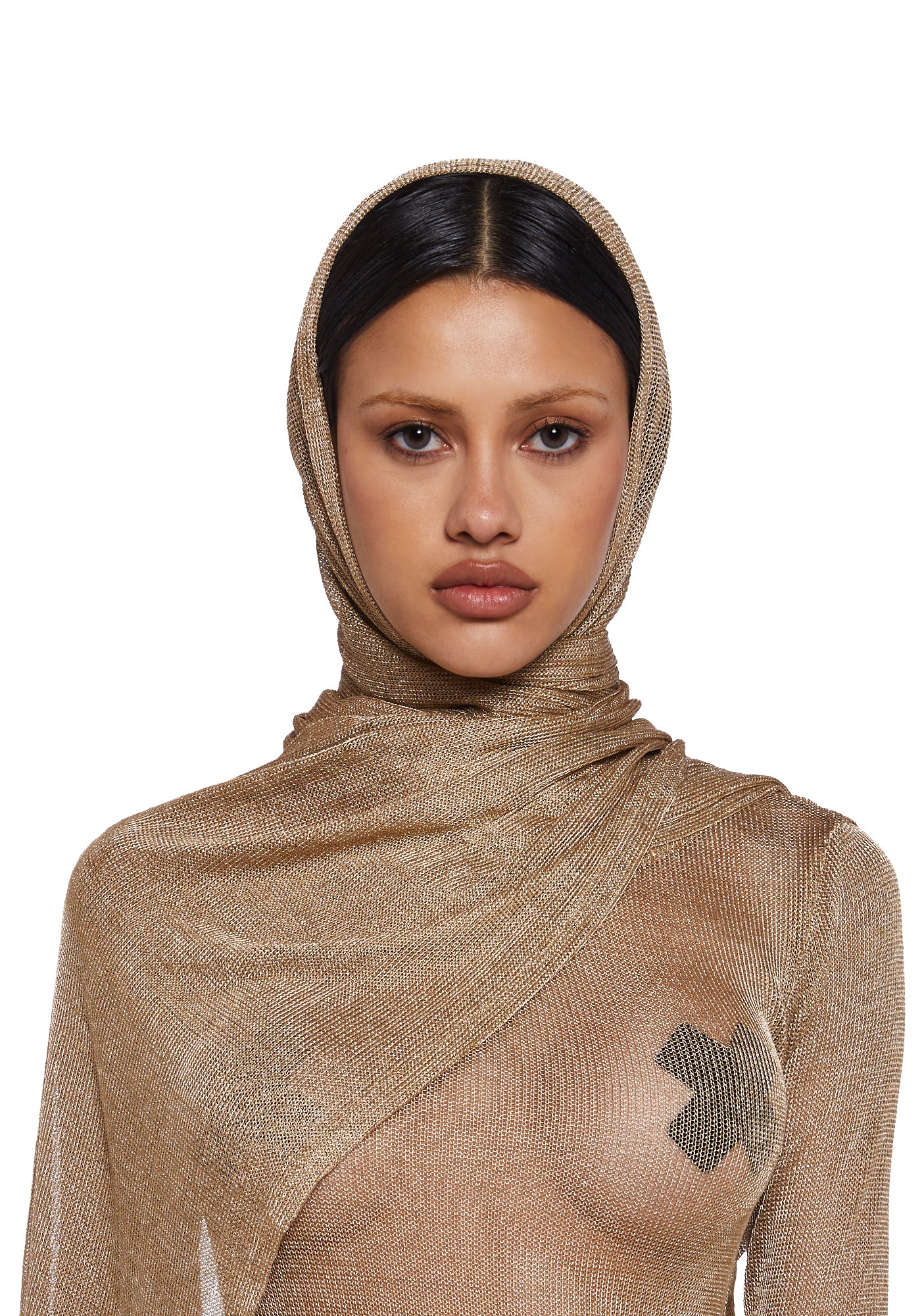 Tempo Metallic Wrap Scarf - Gold - Image 7