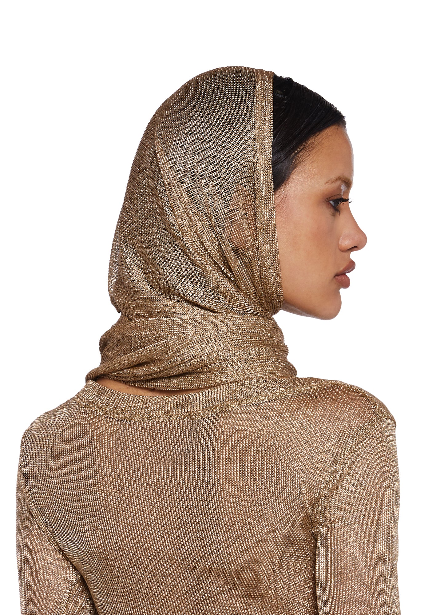 Tempo Metallic Wrap Scarf - Gold - Image 8