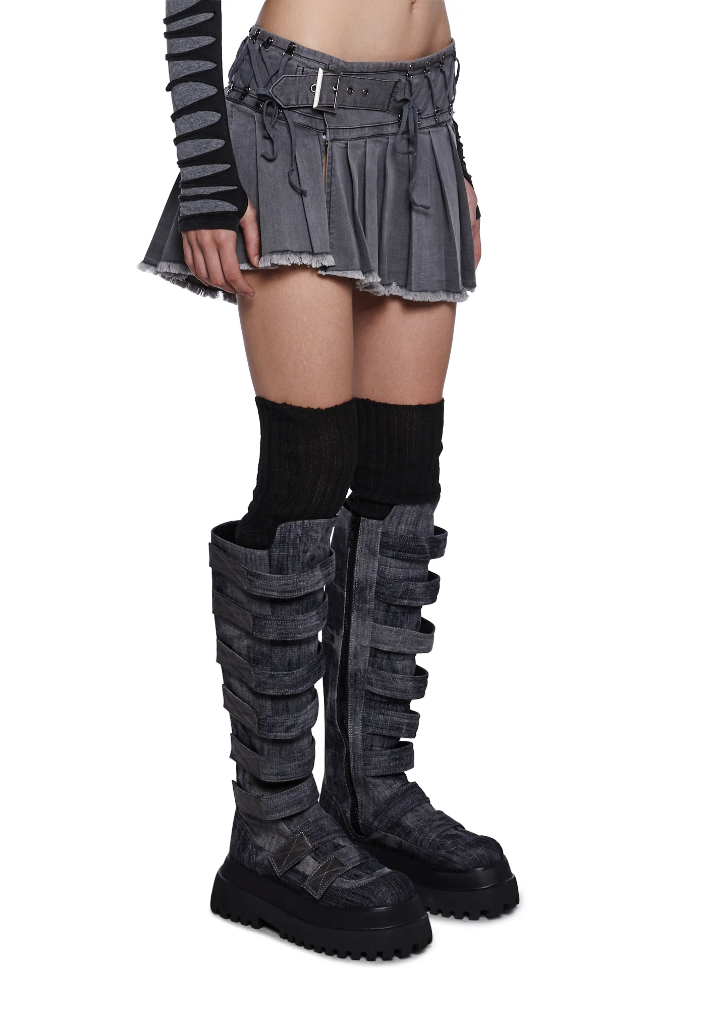 Tempo Pleated Buckle Mini Skirt - Image 3