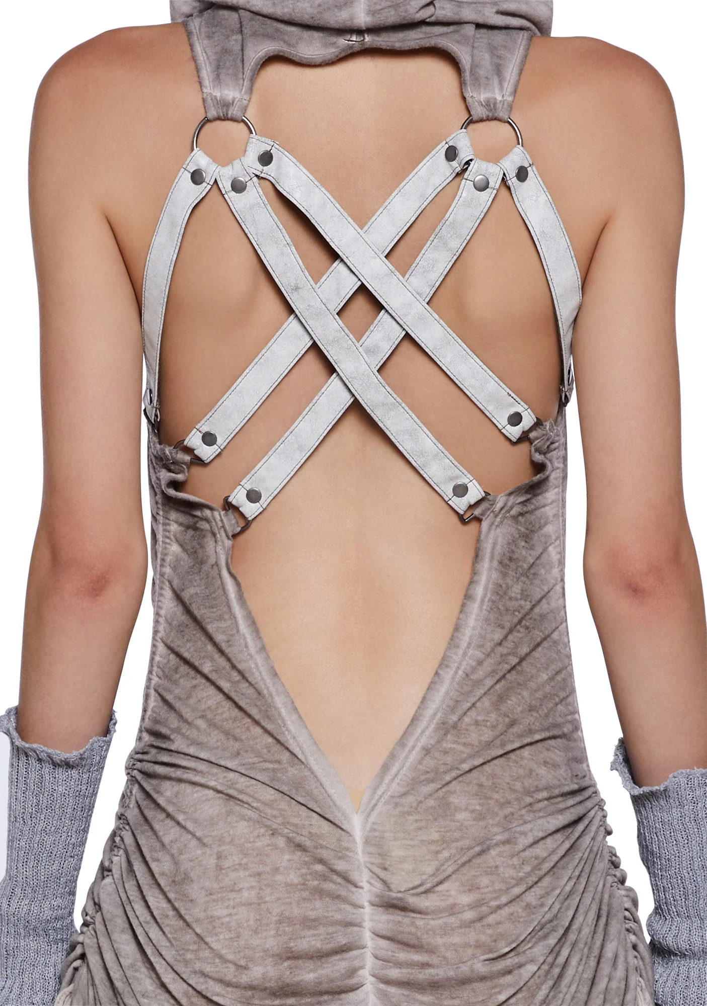 Tempo Ruched Harness Dress - Off White - Image 2