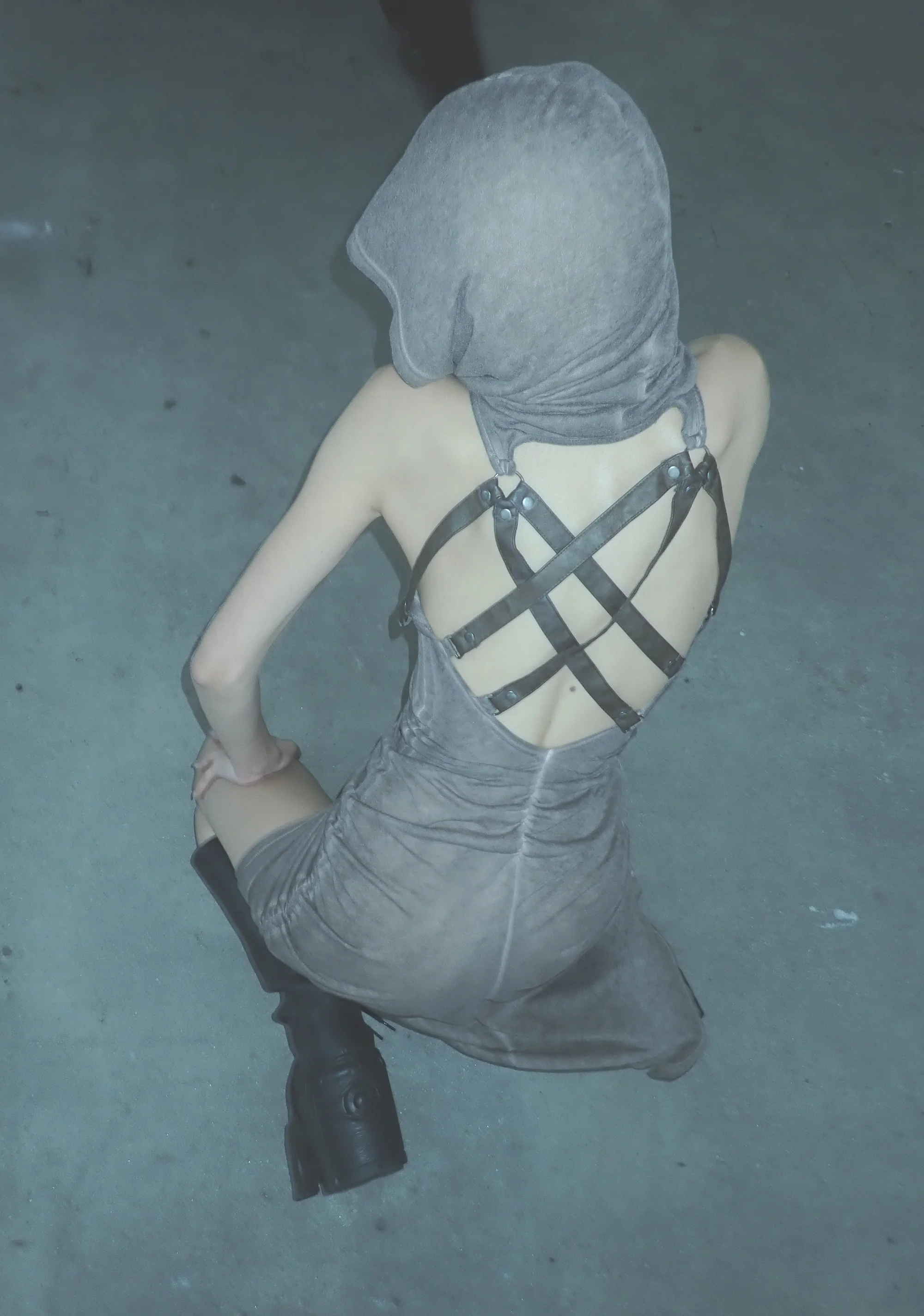 Tempo Ruched Harness Dress - Off White - Image 8