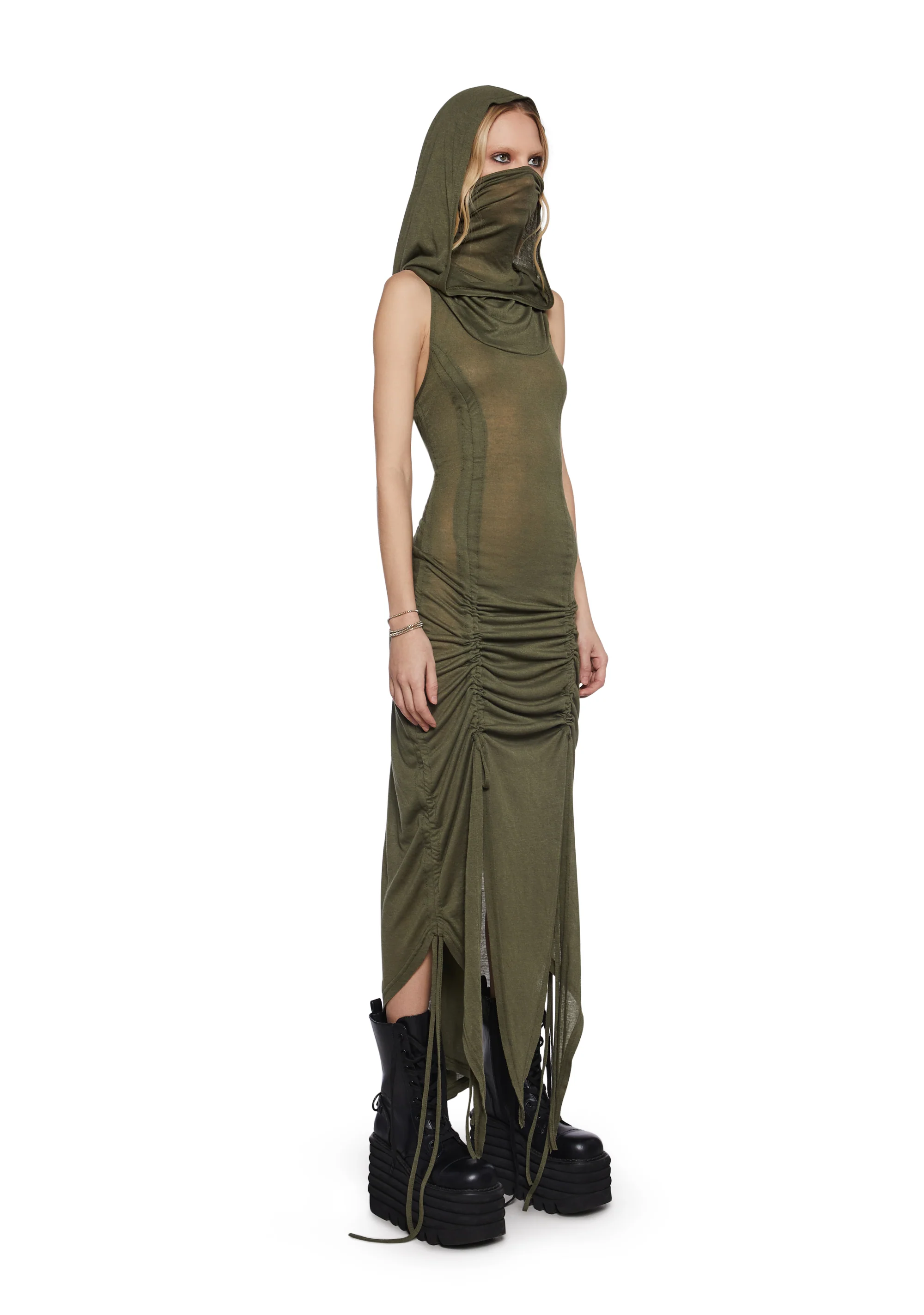 Tempo Ruched Harness Dress - Green - Image 4