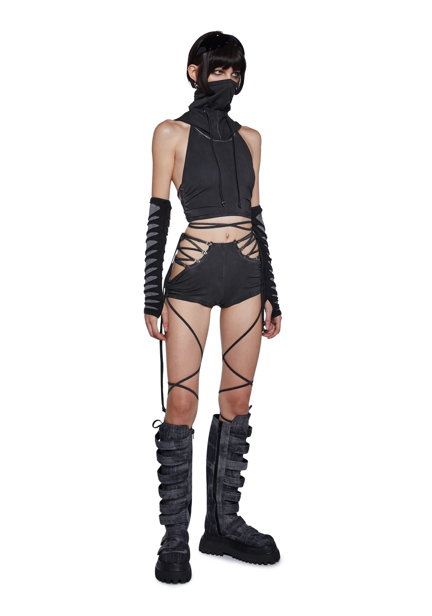 Tempo Ruched Lace-Up Shorts - Image 2