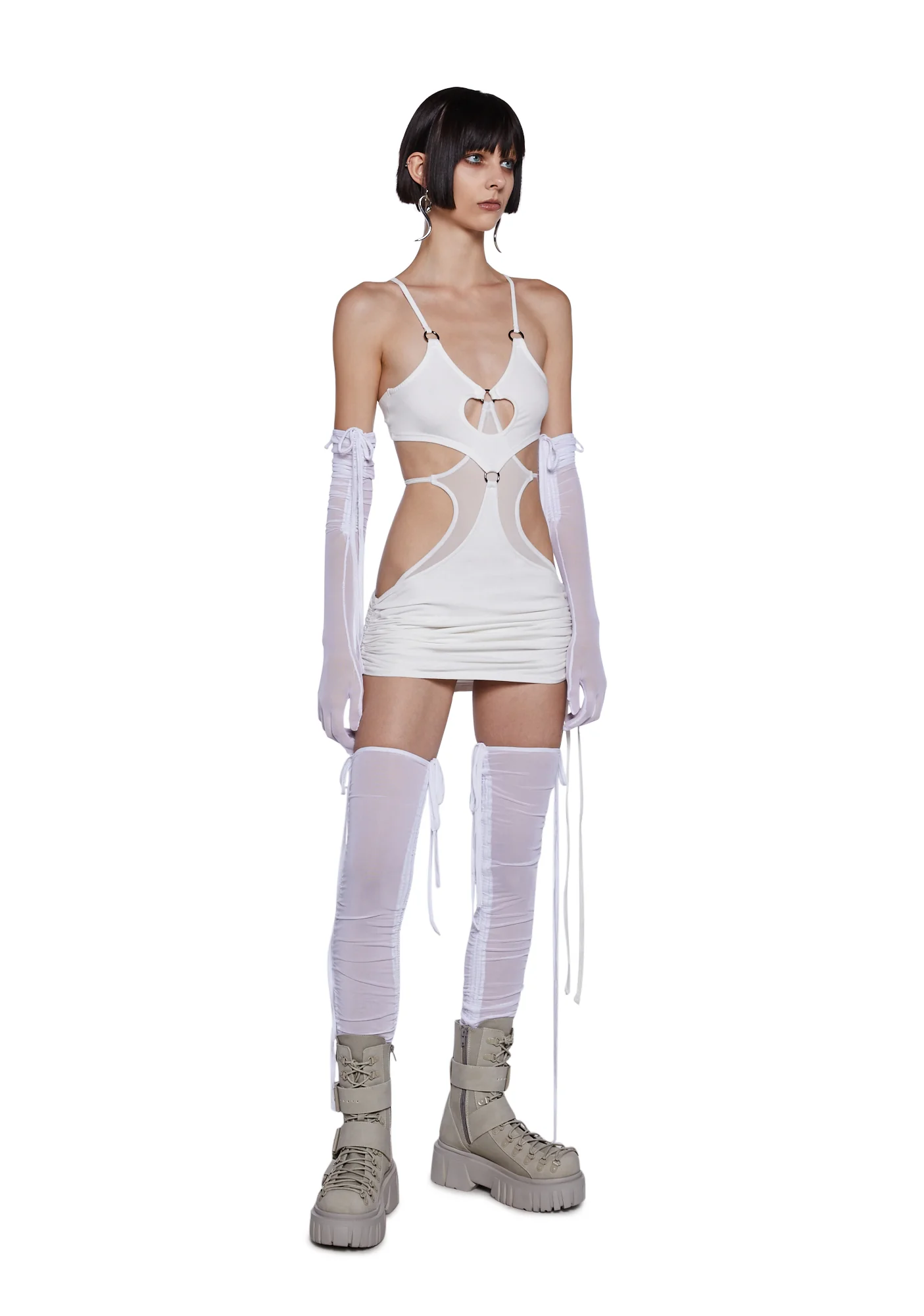 Tempo Strappy Mesh Gloves And Stockings Set - Image 6