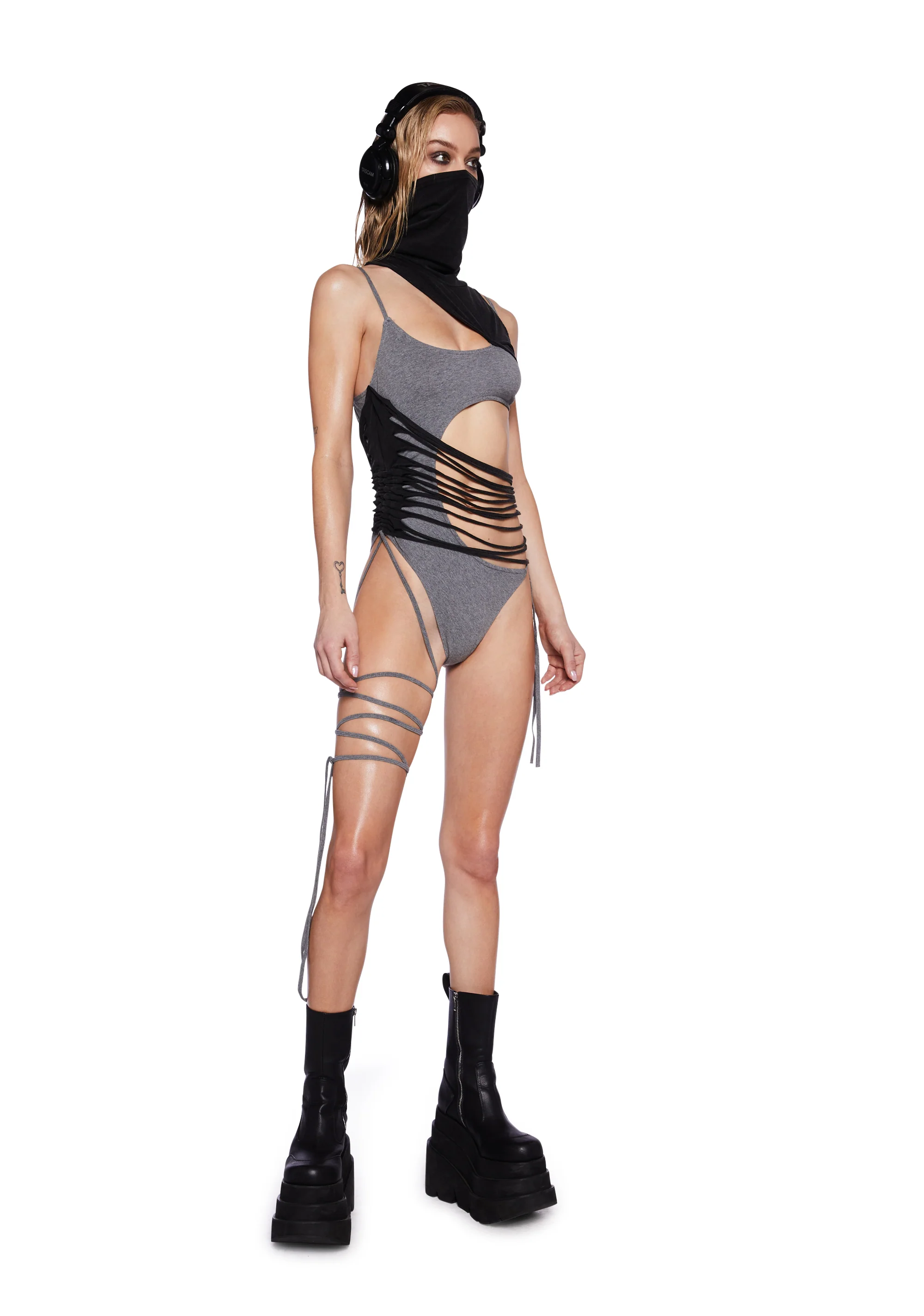Tempo Two-Tone Shredded Bodysuit - Image 2
