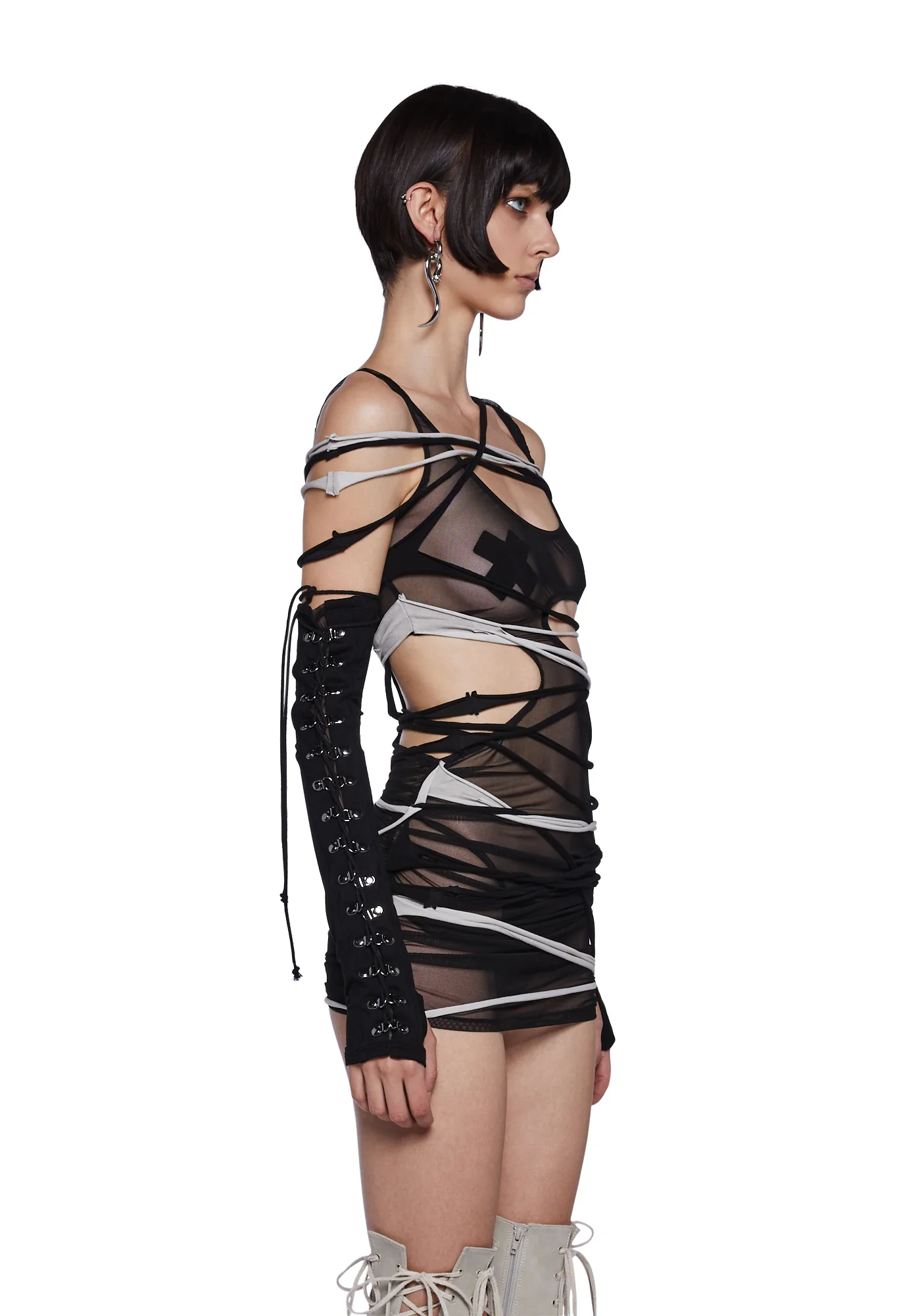 Tempo Two-Tone Shredded Dress - Image 3