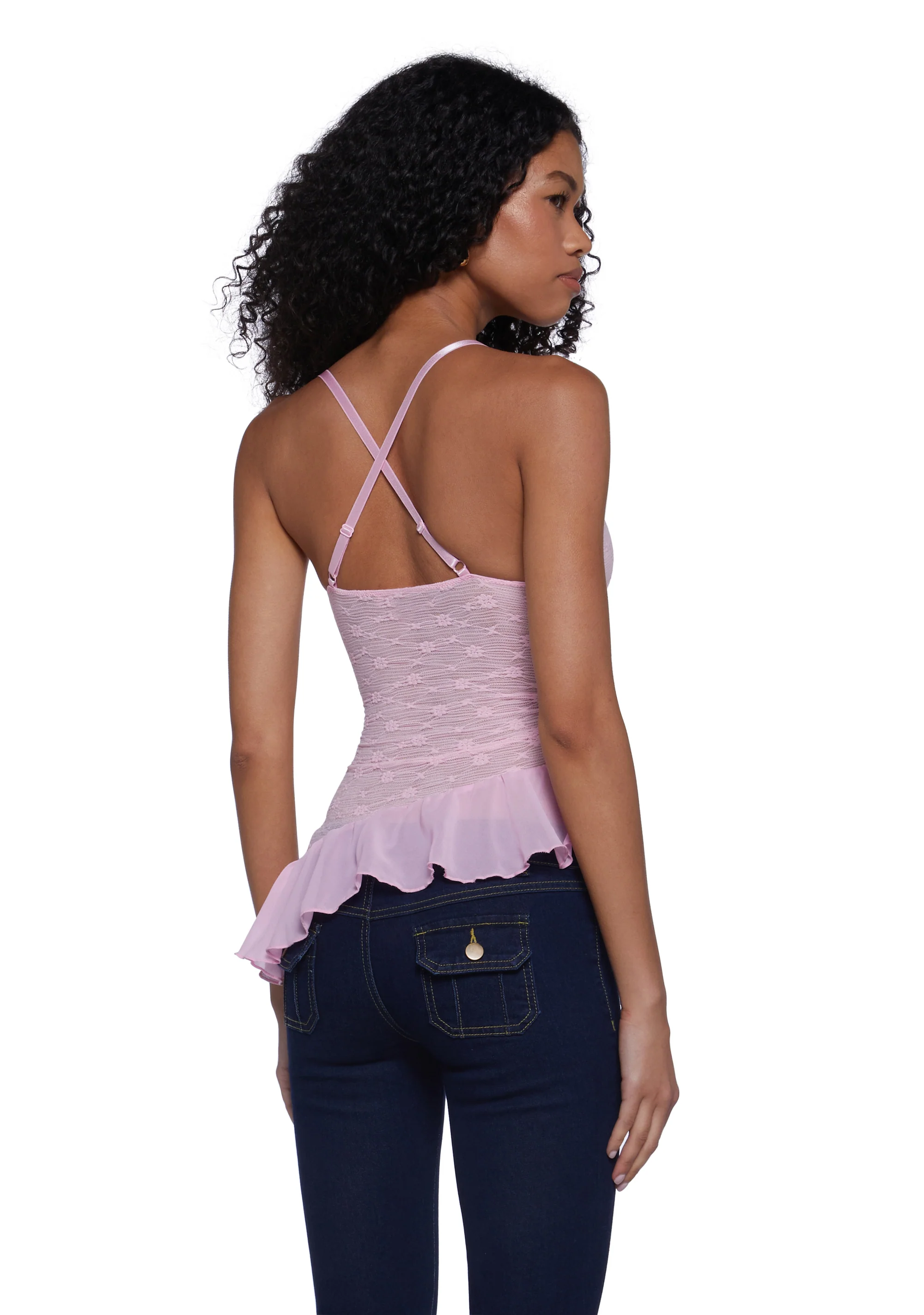 Flirty Attitude Lace Top - Pink - Image 4