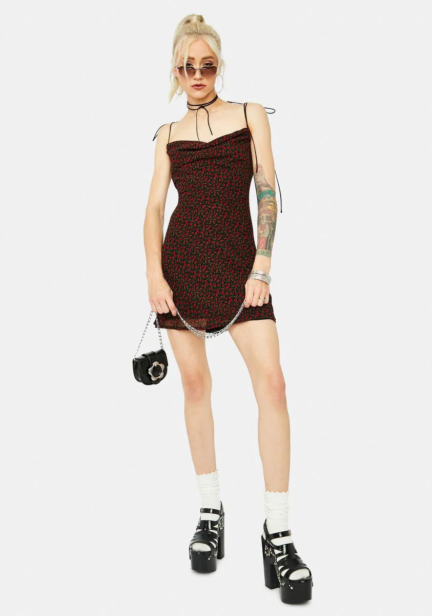 That's Showbiz Floral Cowl Neck Mini Dress - Image 3
