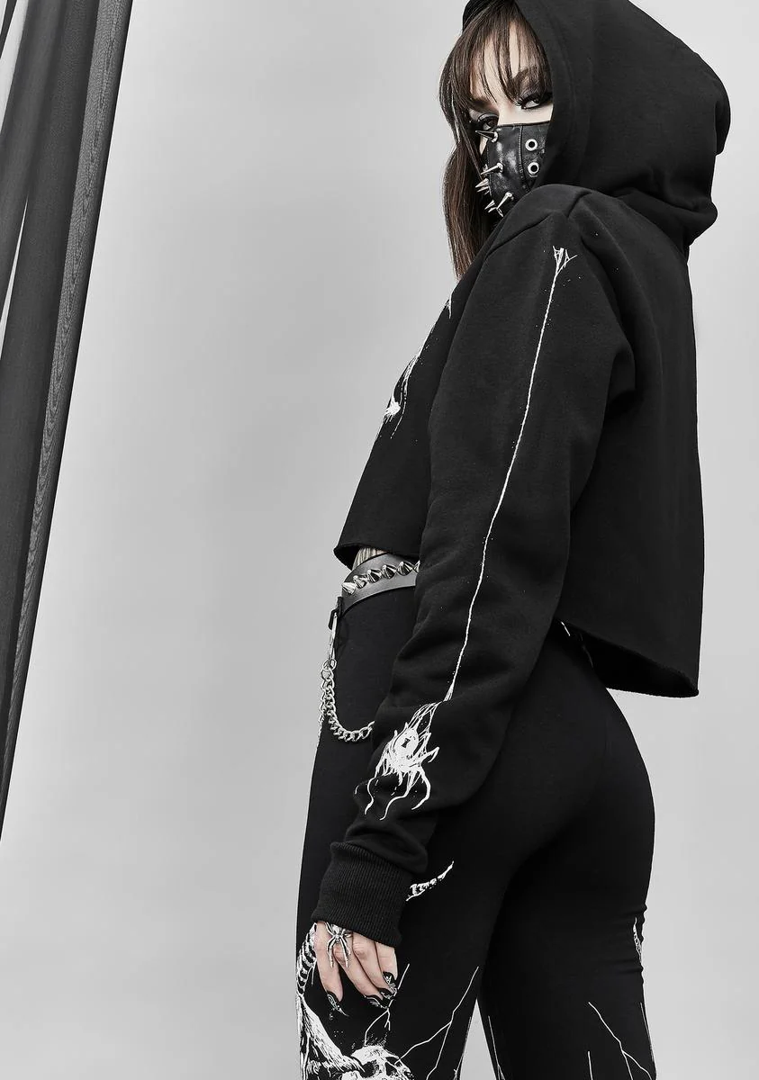 The Devil Inside Crop Hoodie - Image 4