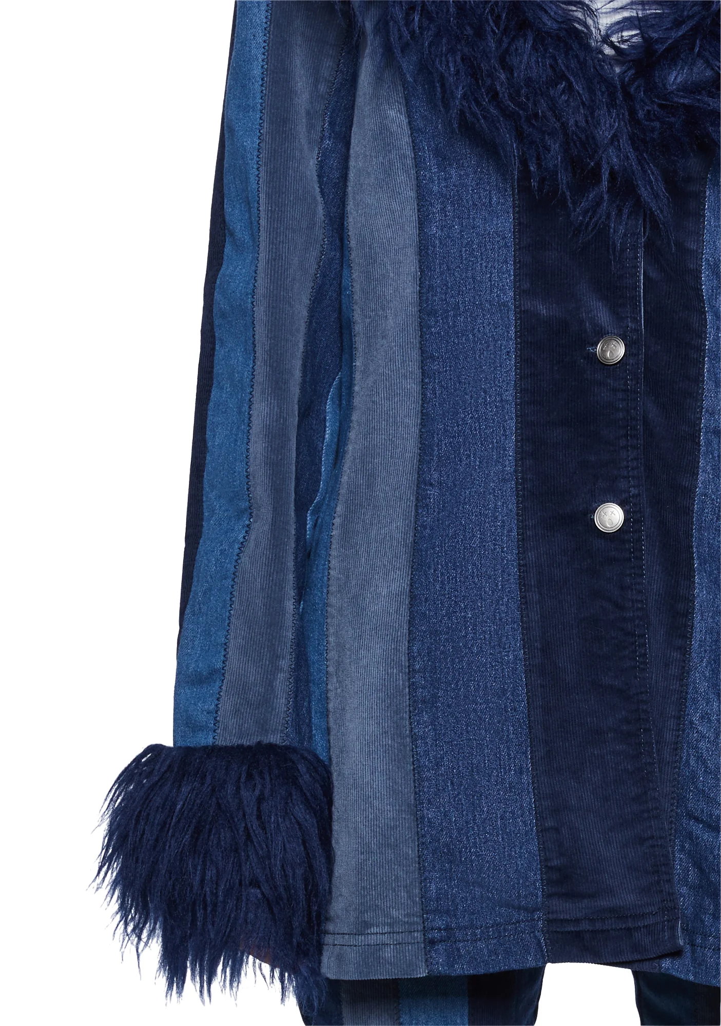 The Peace Train Faux Fur Jacket - Blue - Image 5
