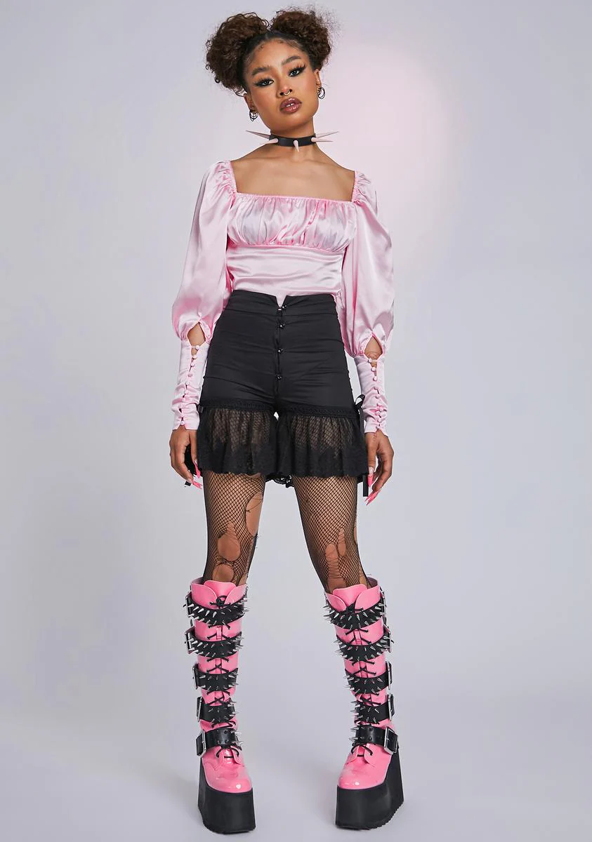 The Volare Lace High Waist Shorts - Image 3