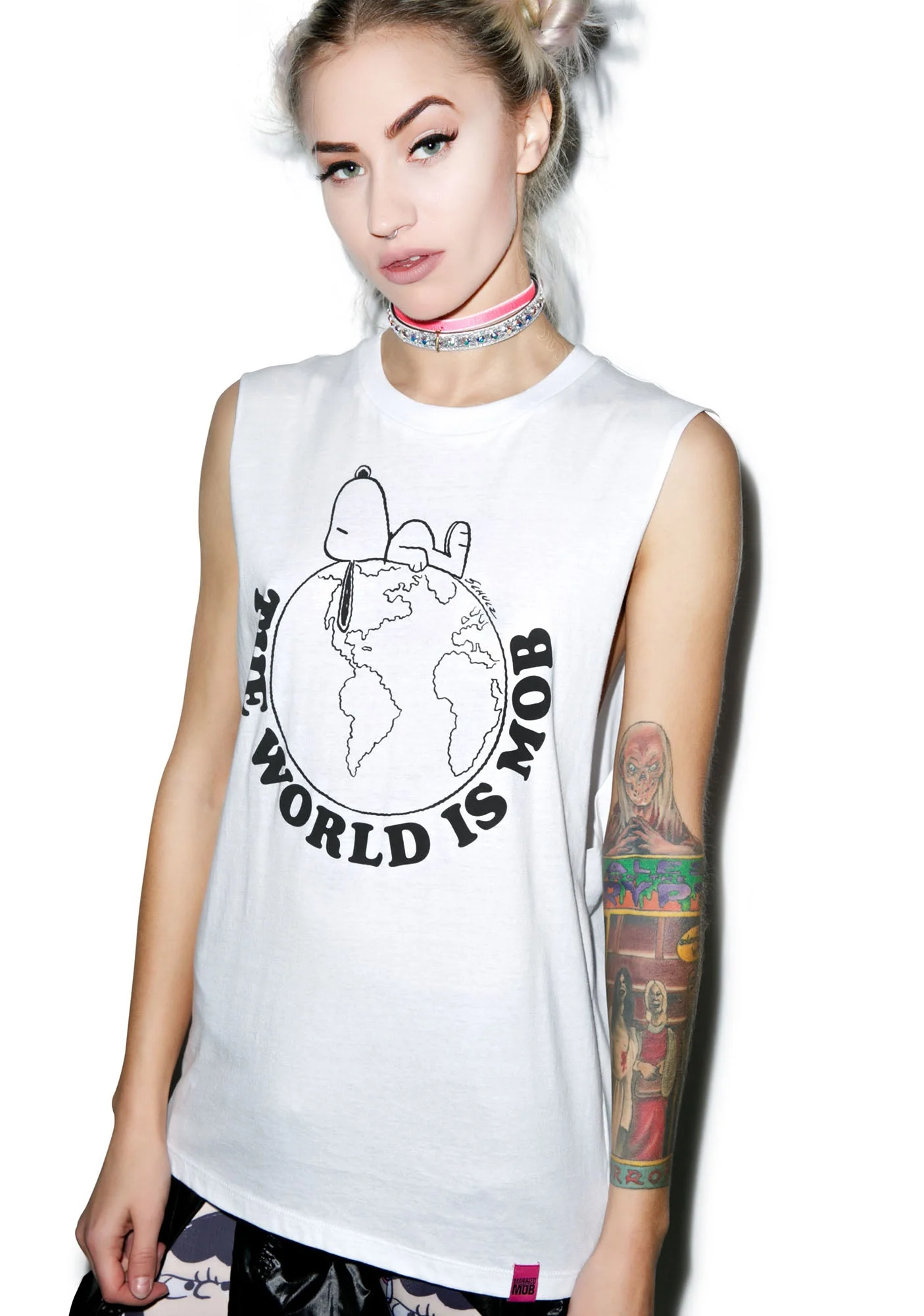 The World Is Mob Muscle Tee - Black - Image 2