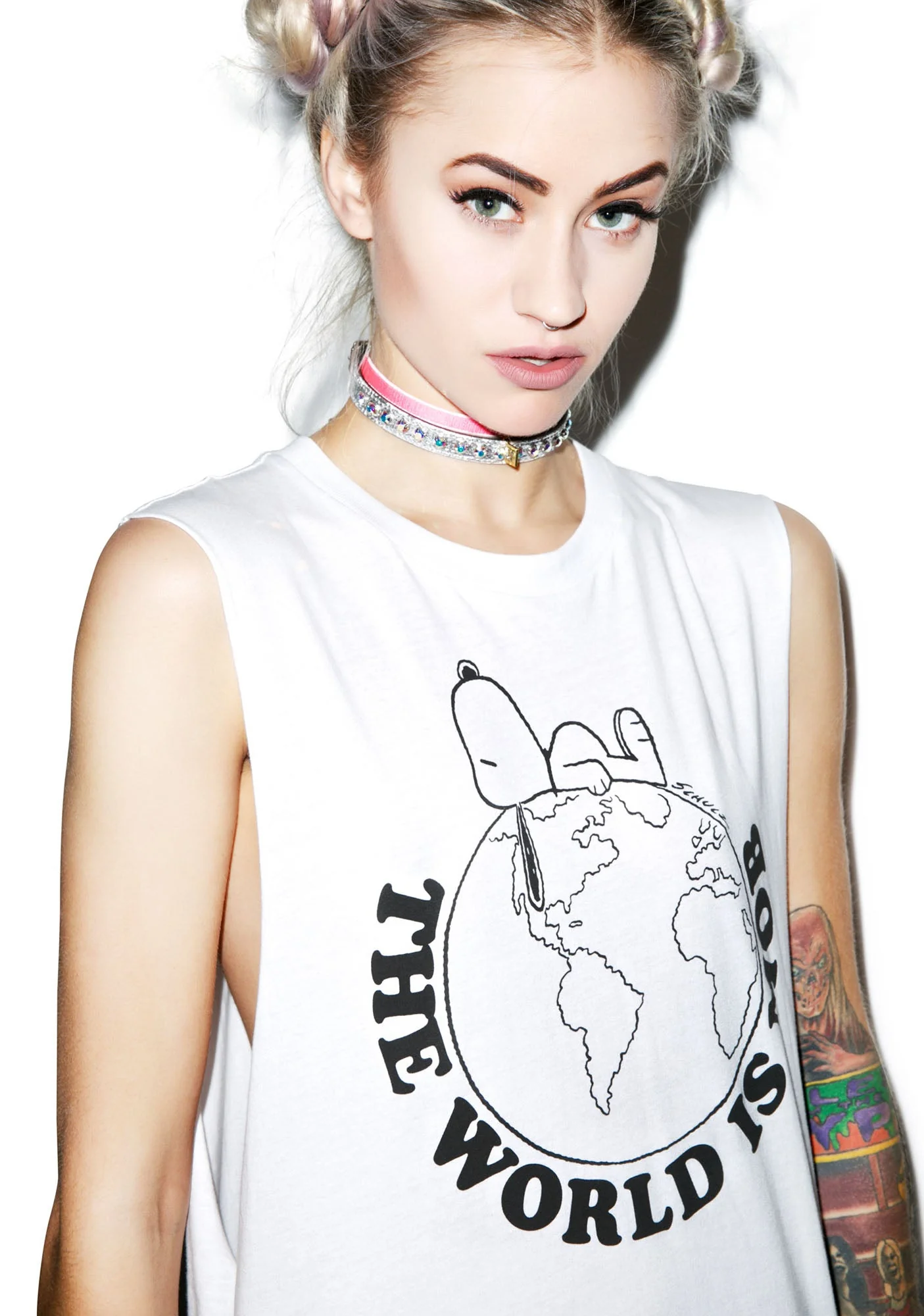 The World Is Mob Muscle Tee - Black - Image 3
