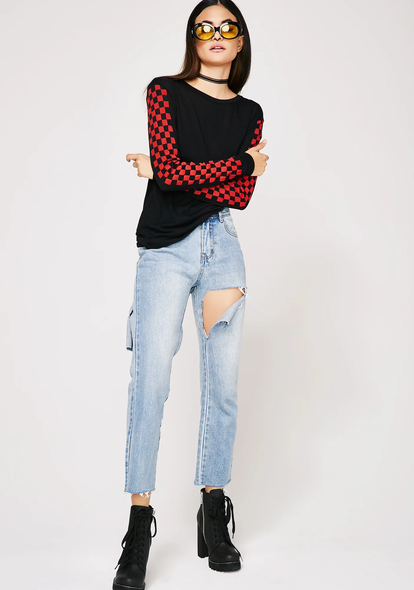 Think Fast Checkered Top - Image 3