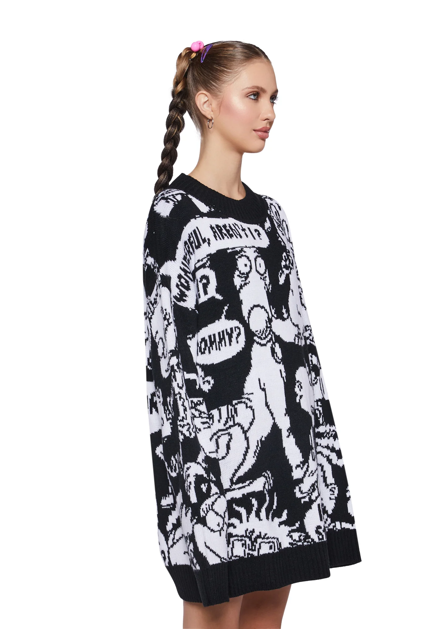 Thinking Too Much Intarsia Sweater - Image 3