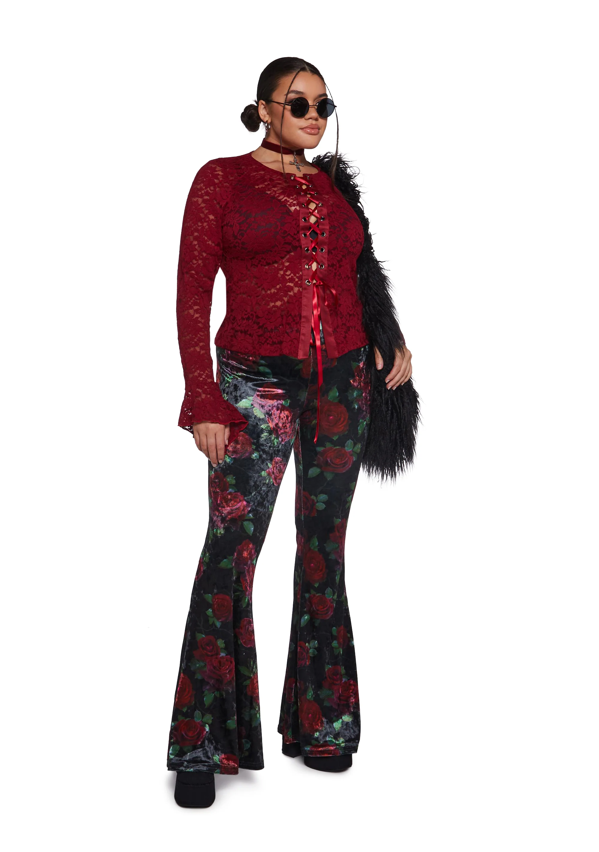 Thorned Morte Velvet Flare Pants - Image 9