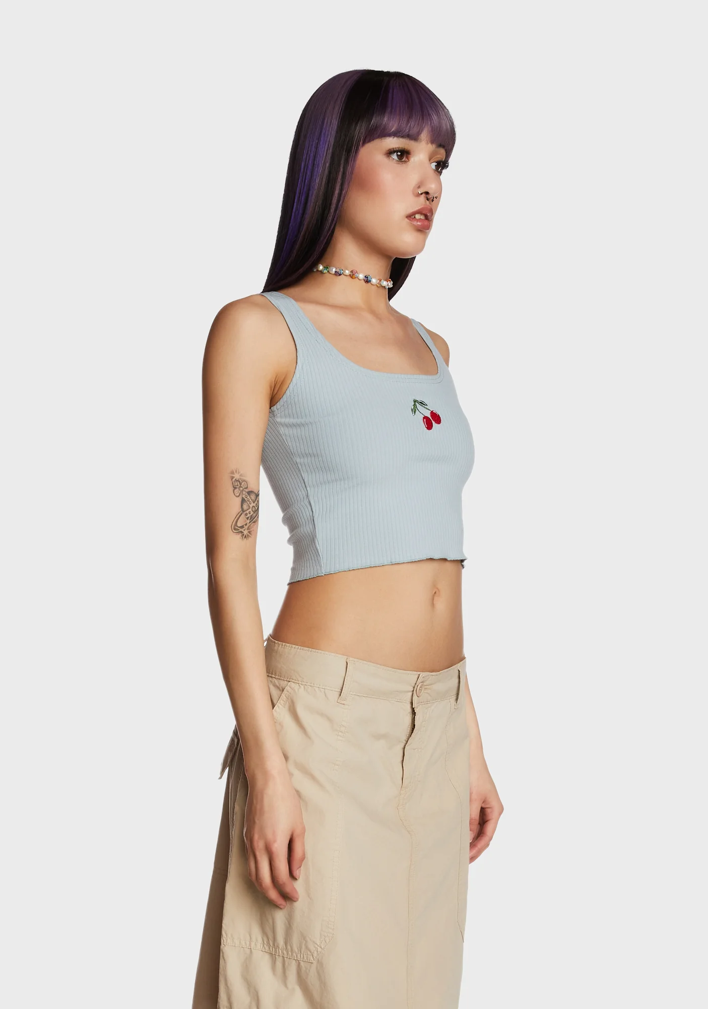 Three Cheers Crop Top - Blue - Image 4