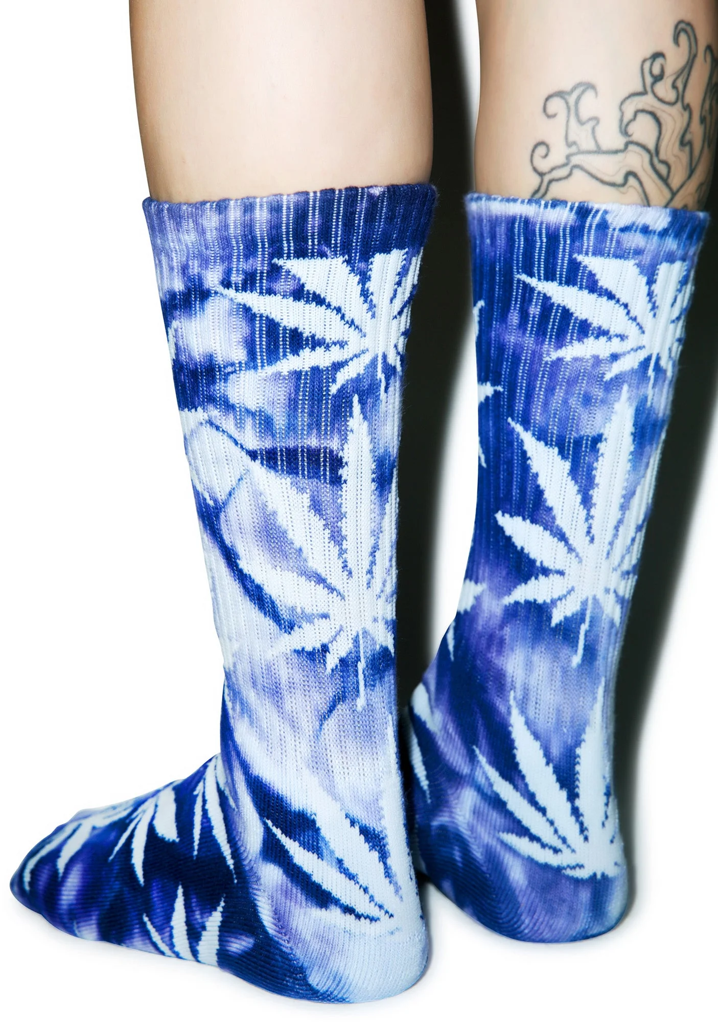 Tie Dye Plantlife Crew Sock - Dark Blue - Image 15