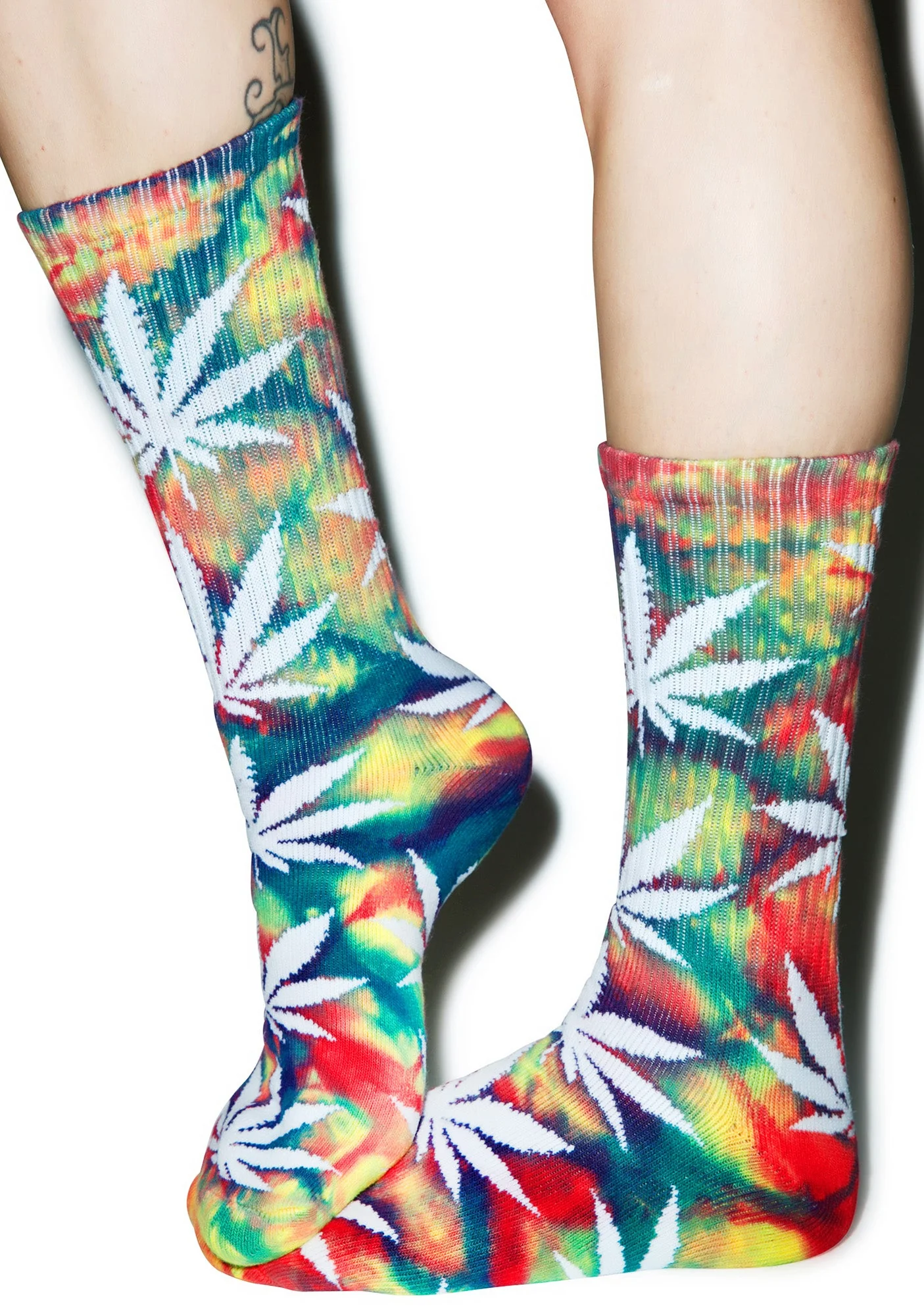 Tie Dye Plantlife Crew Sock - Dark Blue - Image 3