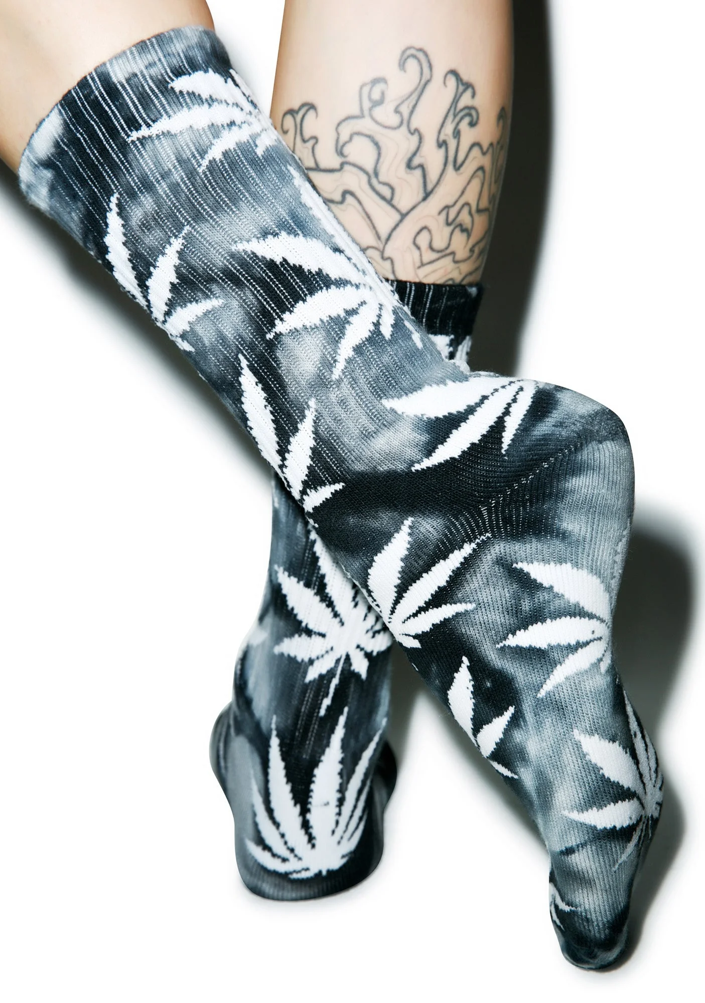 Tie Dye Plantlife Crew Sock - Dark Blue - Image 8