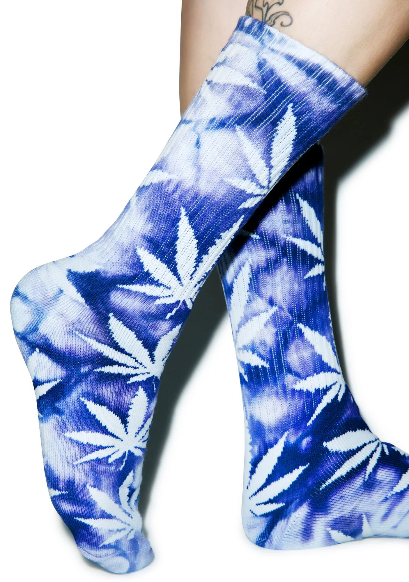 Tie Dye Plantlife Crew Sock - Dark Red - Image 25