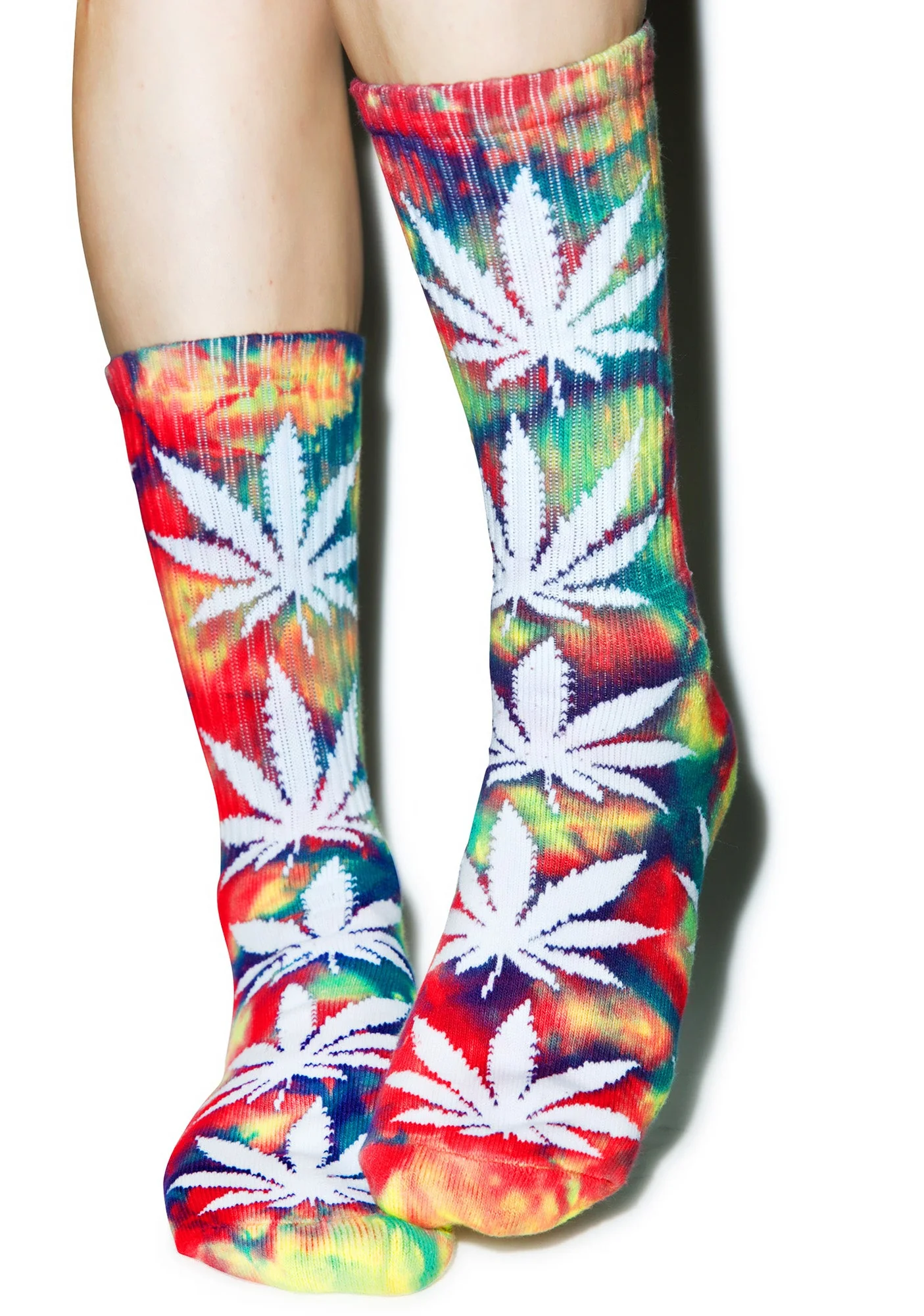 Tie Dye Plantlife Crew Sock - Off White - Image 24