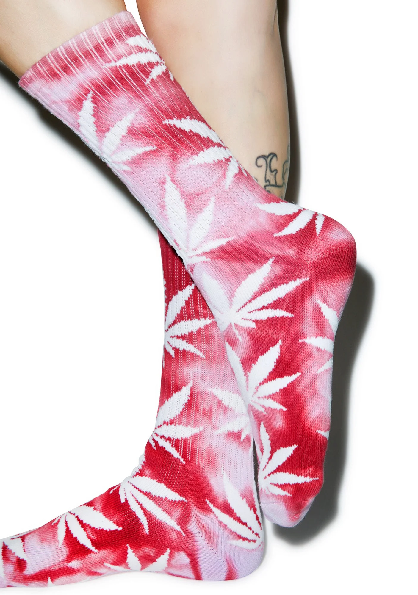 Tie Dye Plantlife Crew Sock - Off White - Image 7