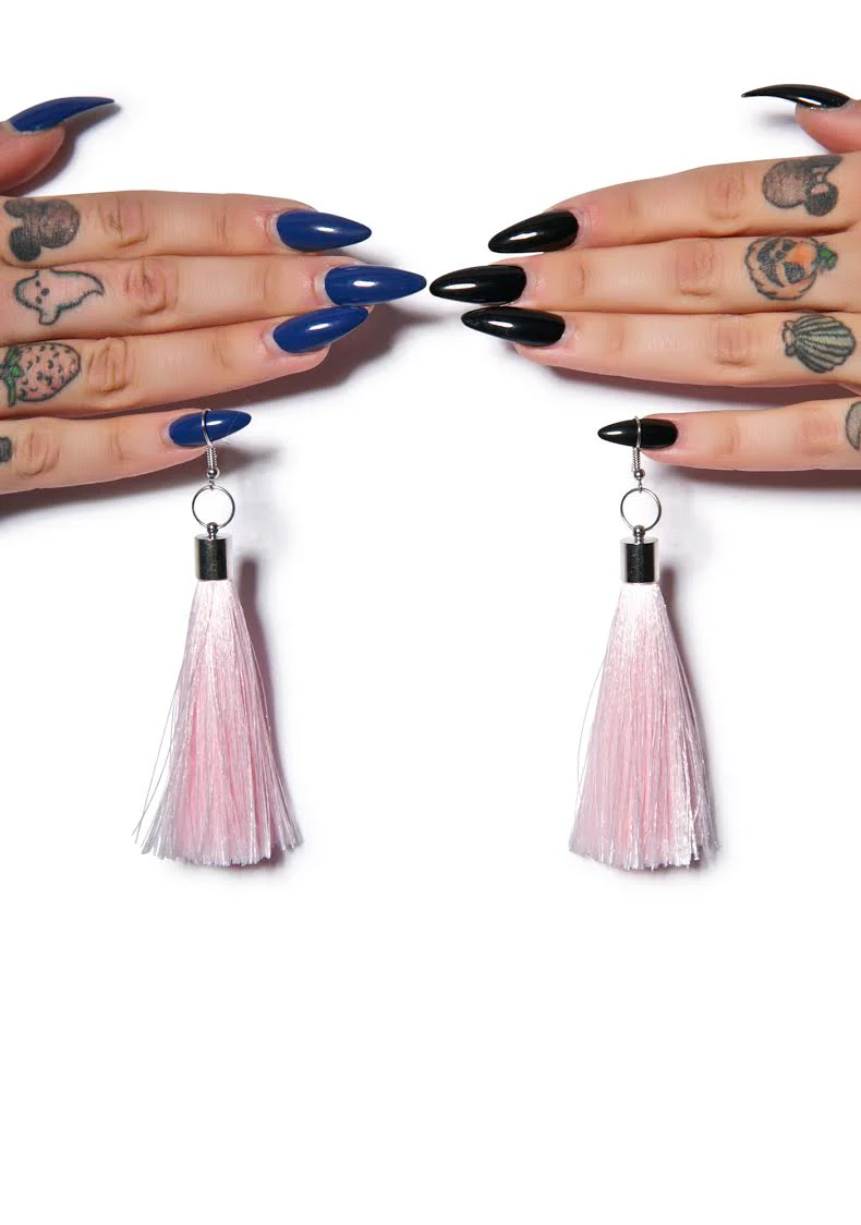 Tila Tassle Earrings - Light Pink - Image 4