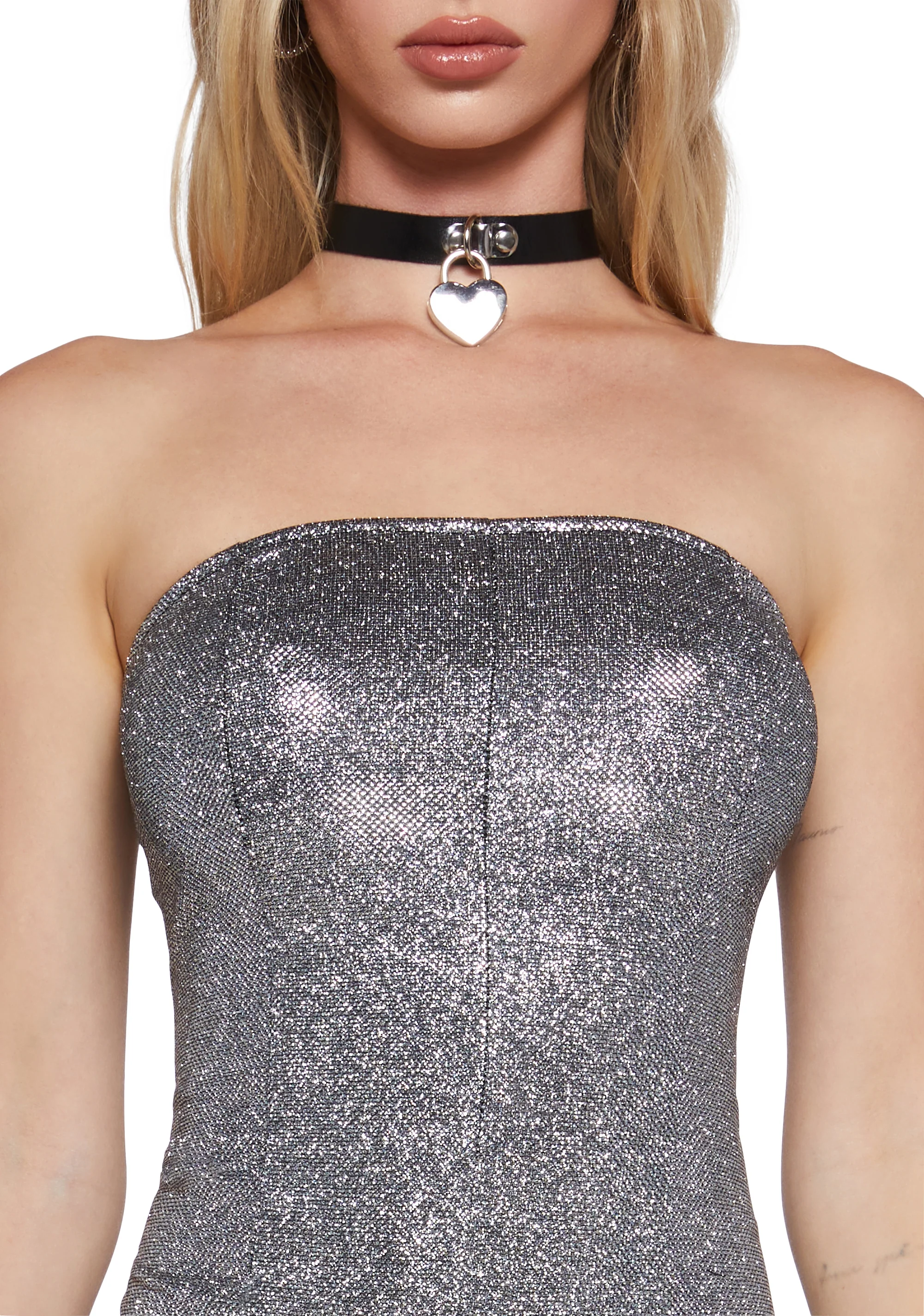 Times Square Kiss Metallic Romper - Image 5
