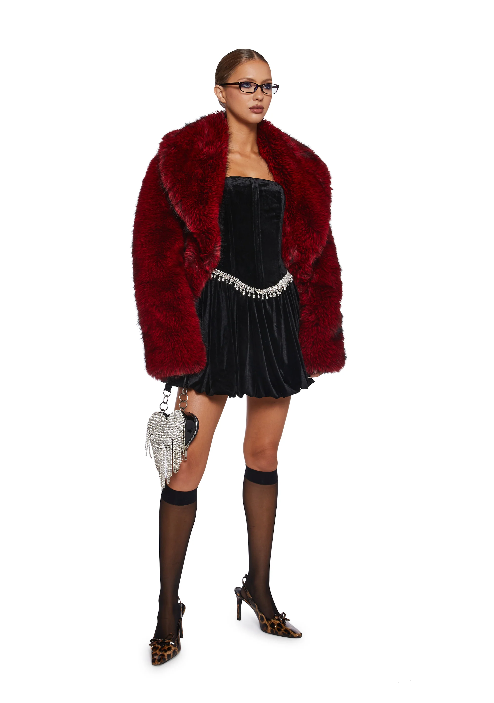Tinsel Event Velvet Dress - Black - Image 2