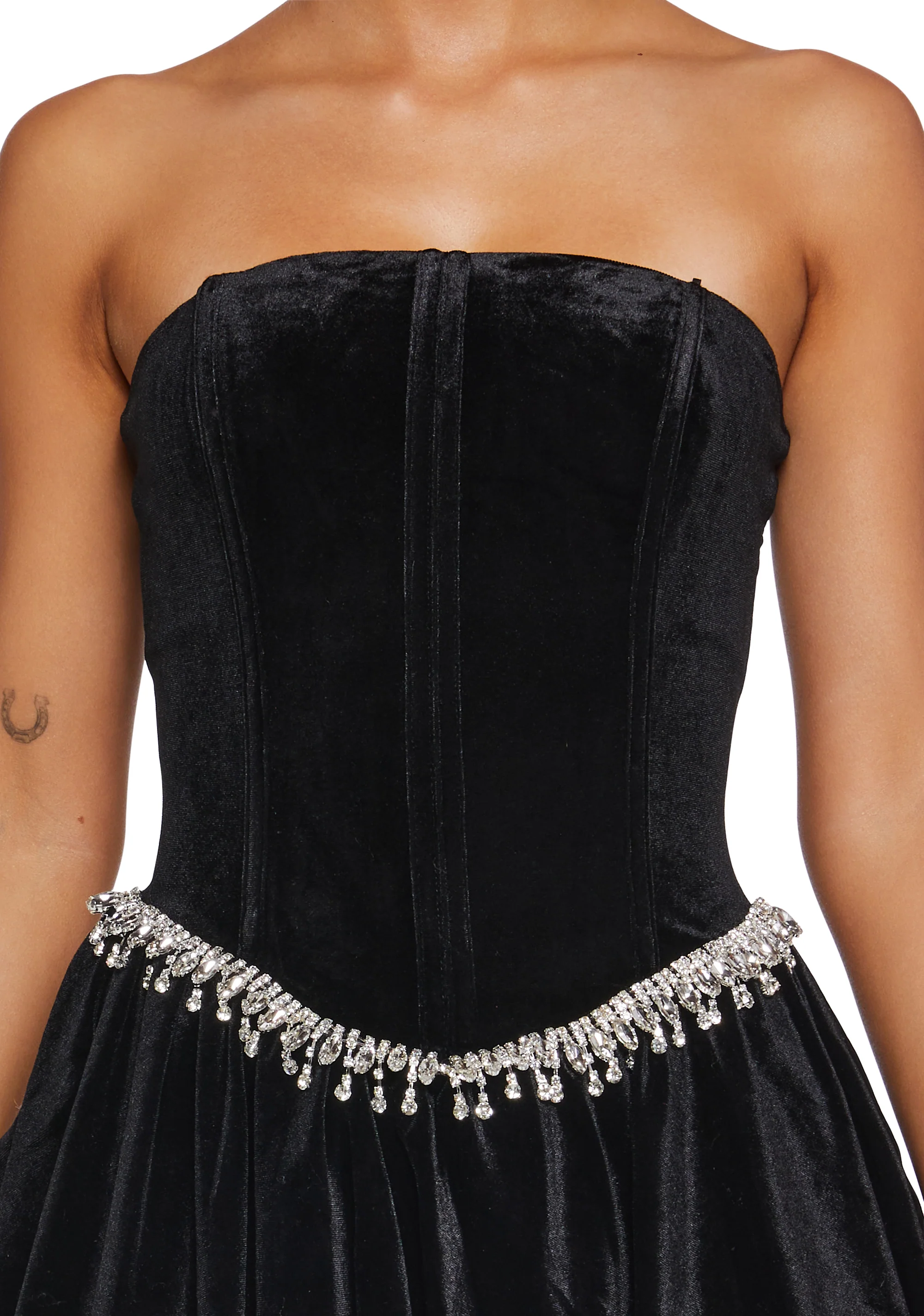 Tinsel Event Velvet Dress - Black - Image 5