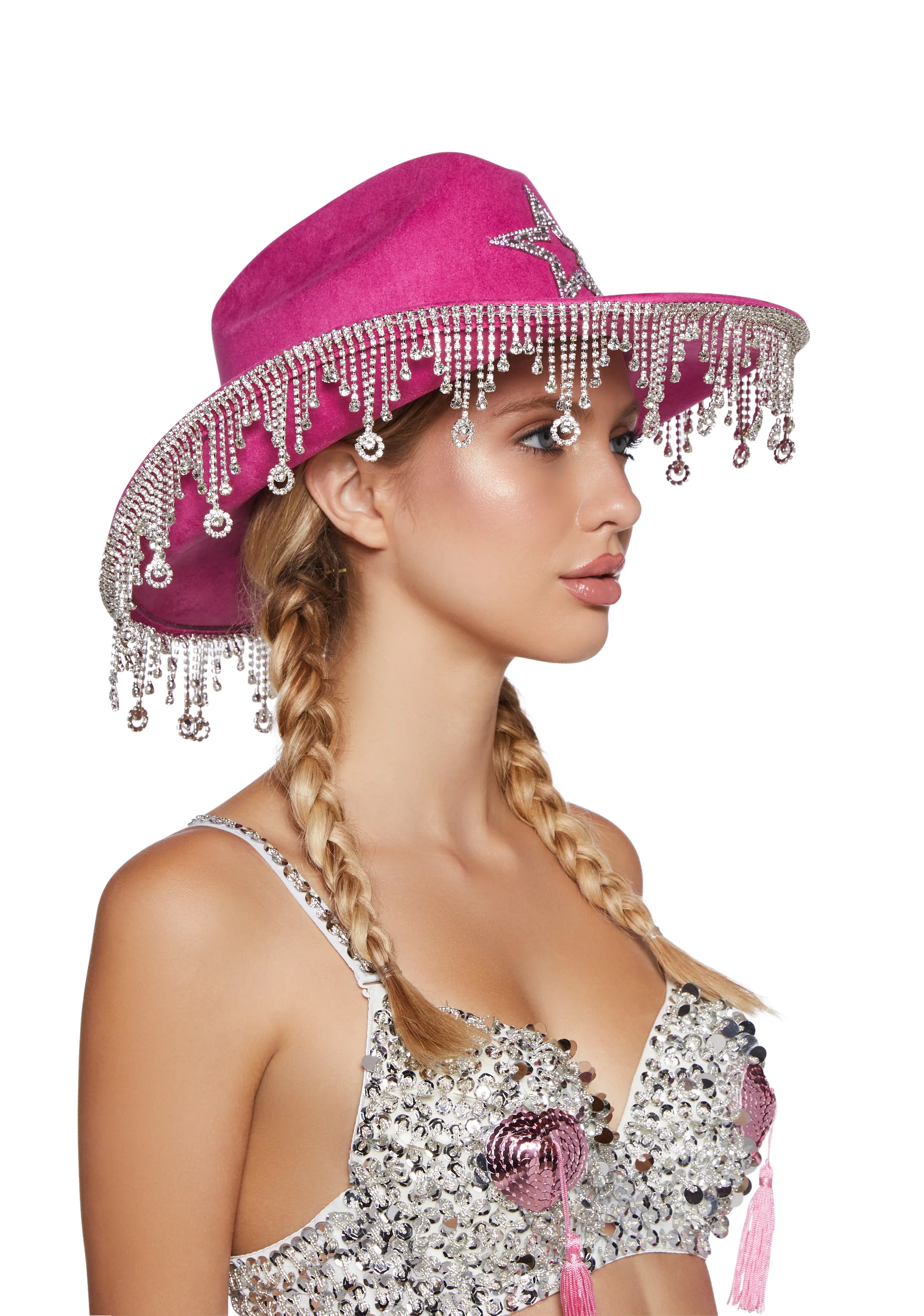Tinsel Town Rhinestone Cowboy Hat - Pink - Image 2
