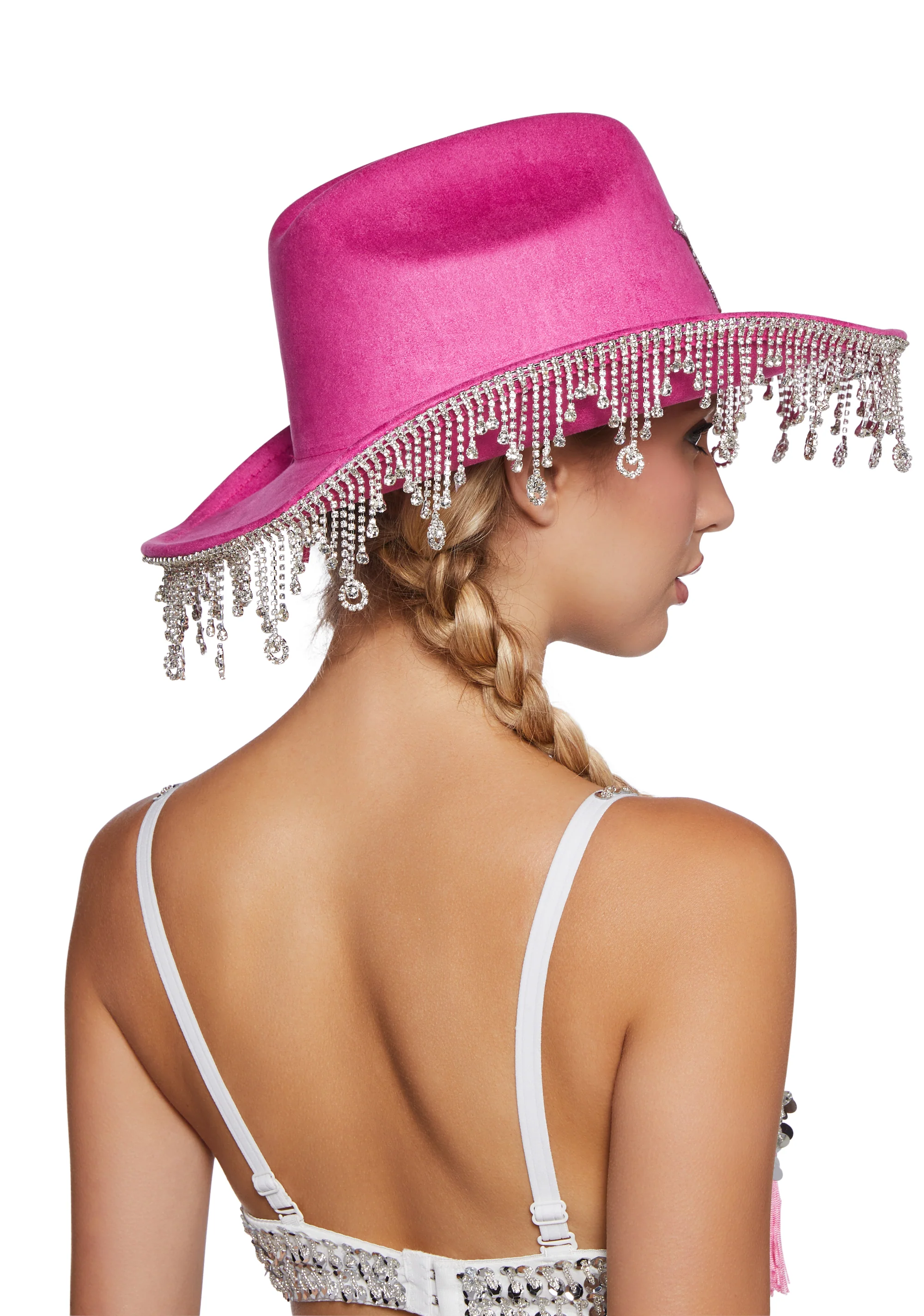 Tinsel Town Rhinestone Cowboy Hat - Pink - Image 3